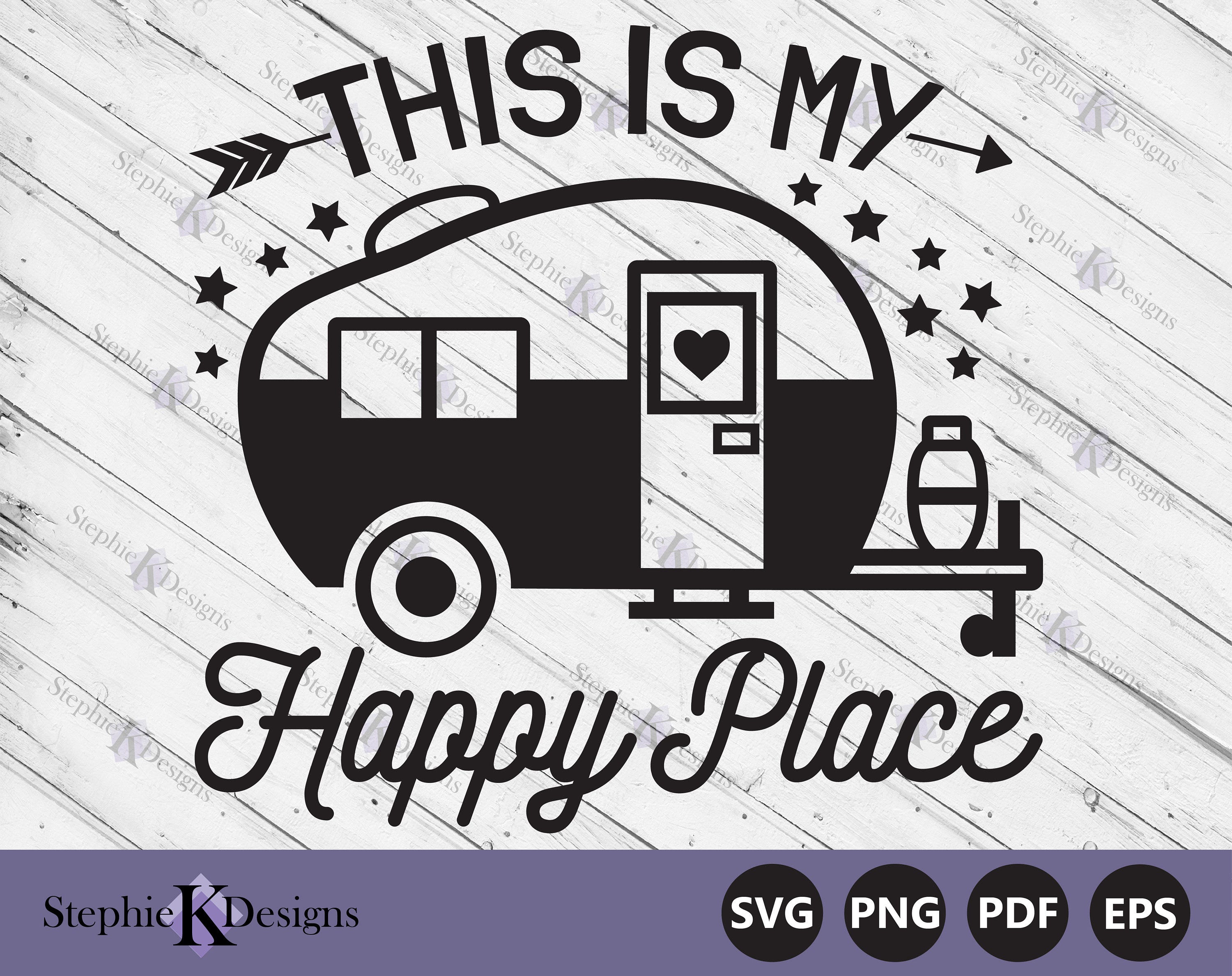 This Is My Happy Place Svg - Camper Sign Svg - Camping Quote Svg - Travel Svg - Camp Life Svg - Cut File For Cricut - Instant Download