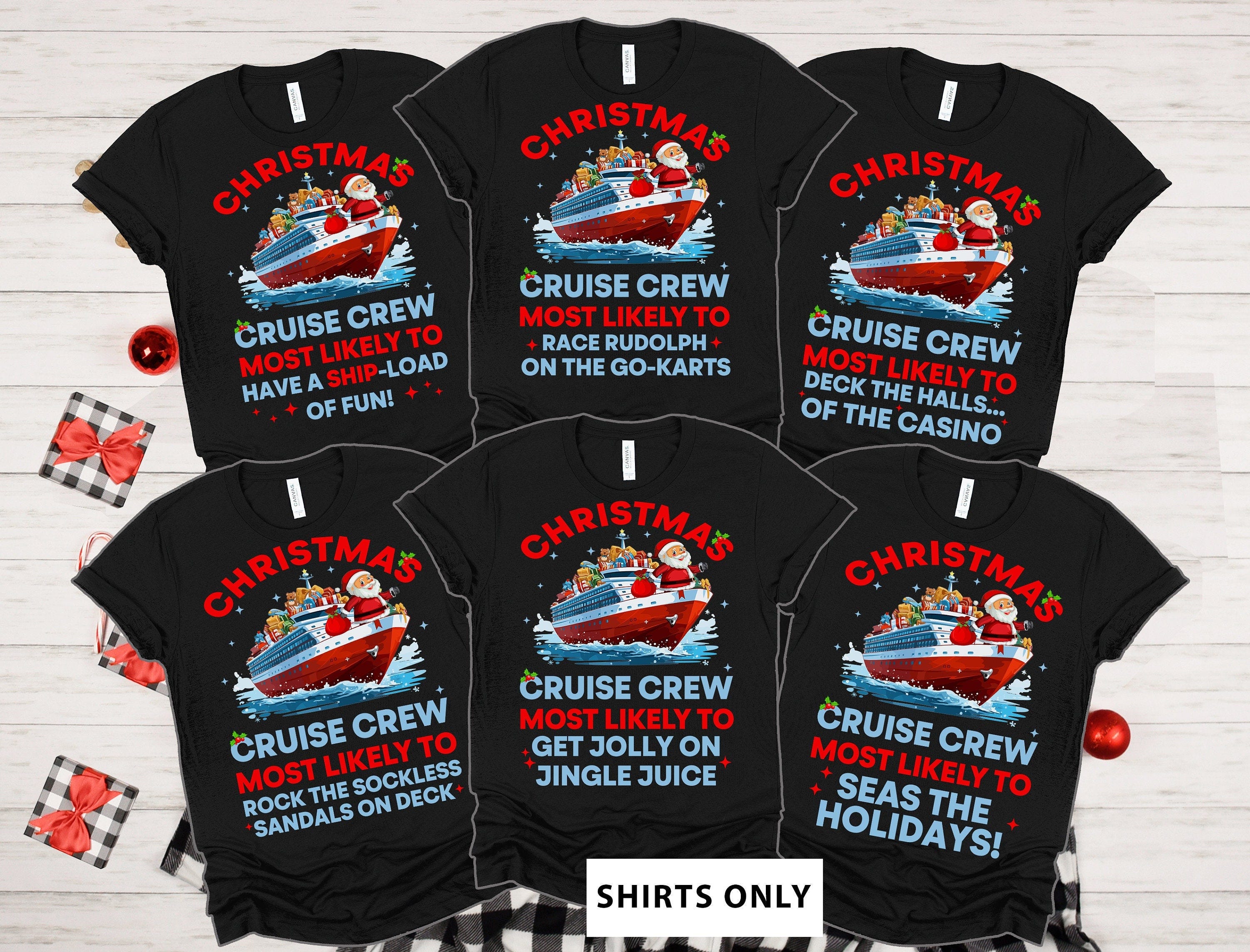 Most Likely To Matching Christmas Cruise Shirts Family Christmas Cruise 2023 Shirts Funny Christmas Family Vacation Matching Christmas Crew