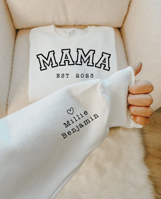 Custom Mama Sweater, Personalized Mom Shirt, Toddler Mom, Kids Names Gift, Gift for Mom, New Mom Gift, Mothers Day Gift for Wife, Mother Tee