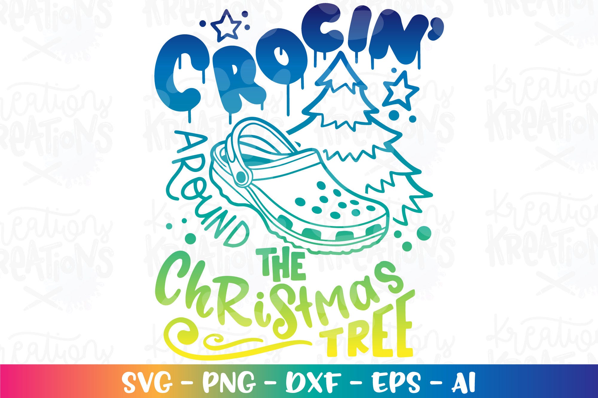 Christmas Tree svg Crocin around the Christmas Tree iron on print svg cut files Cricut Silhouette Download vector png dxf Sublimation