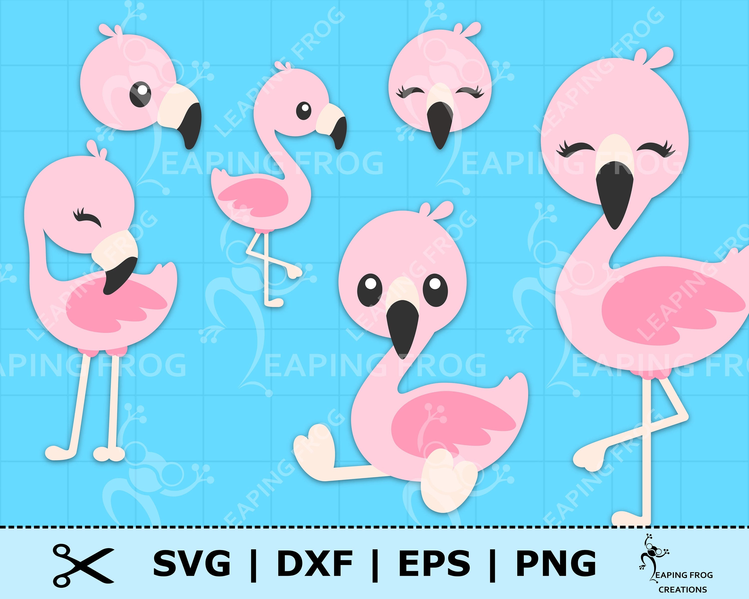 Flamingo SVG. Bundle, Set. Cricut Cut files, layered. Silhouette. PNG, DXF, eps. Girl, Boy, Baby. Vector, Clipart. Instant download!