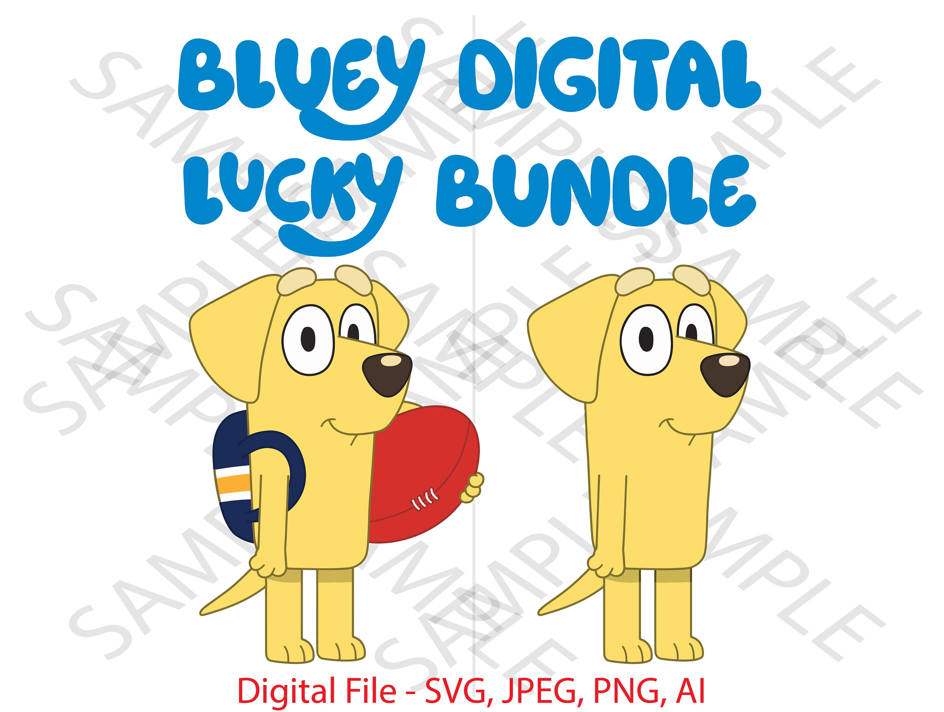 Lucky Bundle, Lucky Bluey, Bluey, Bluey SVG, Lucky Bluey Show, Cartoon, Vinyl Cutting, Cricut, Custom, Custom Bluey show, Bluey  PNG,