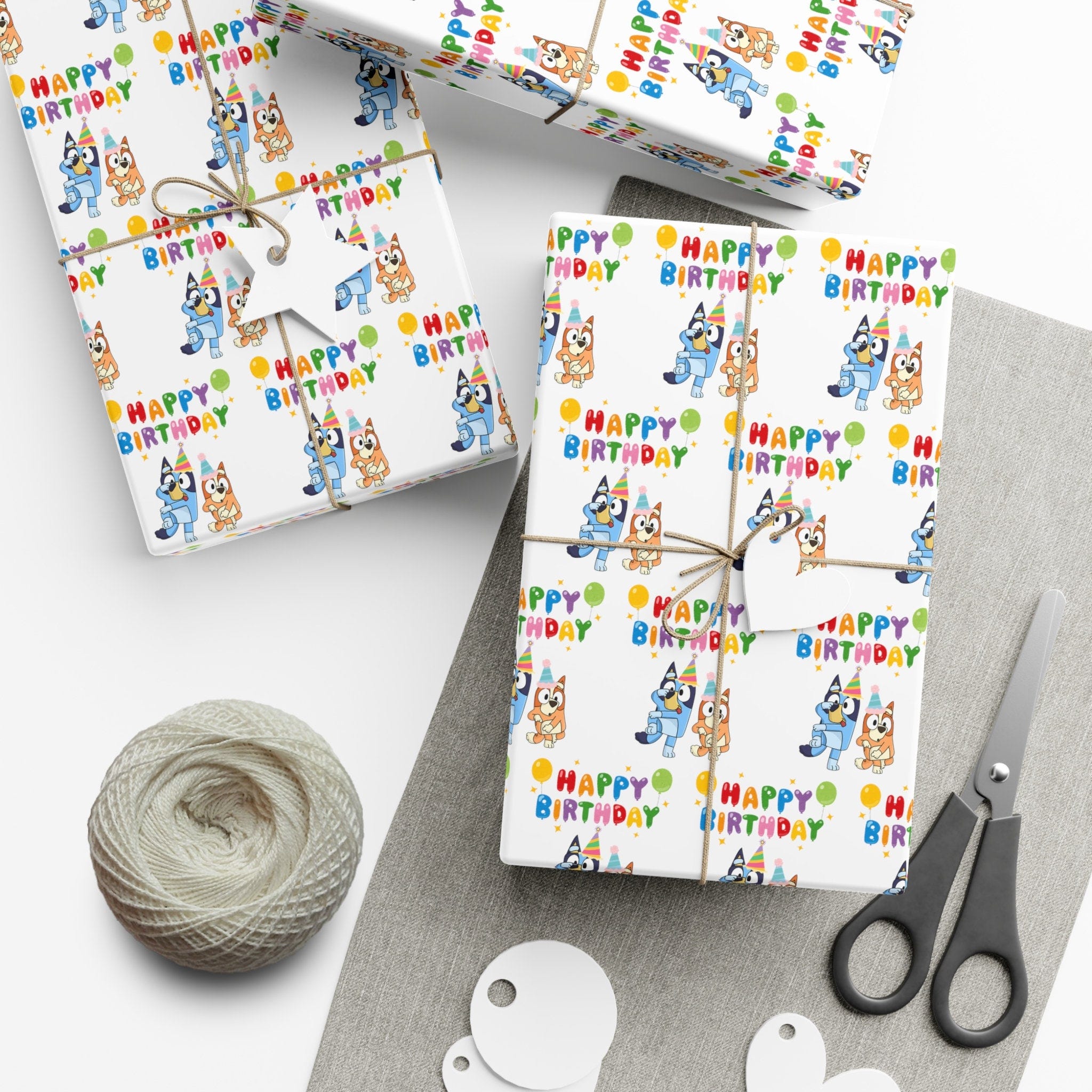 Bluey & Bingo Happy Birthday Wrapping Paper: Balloon Celebration Edition