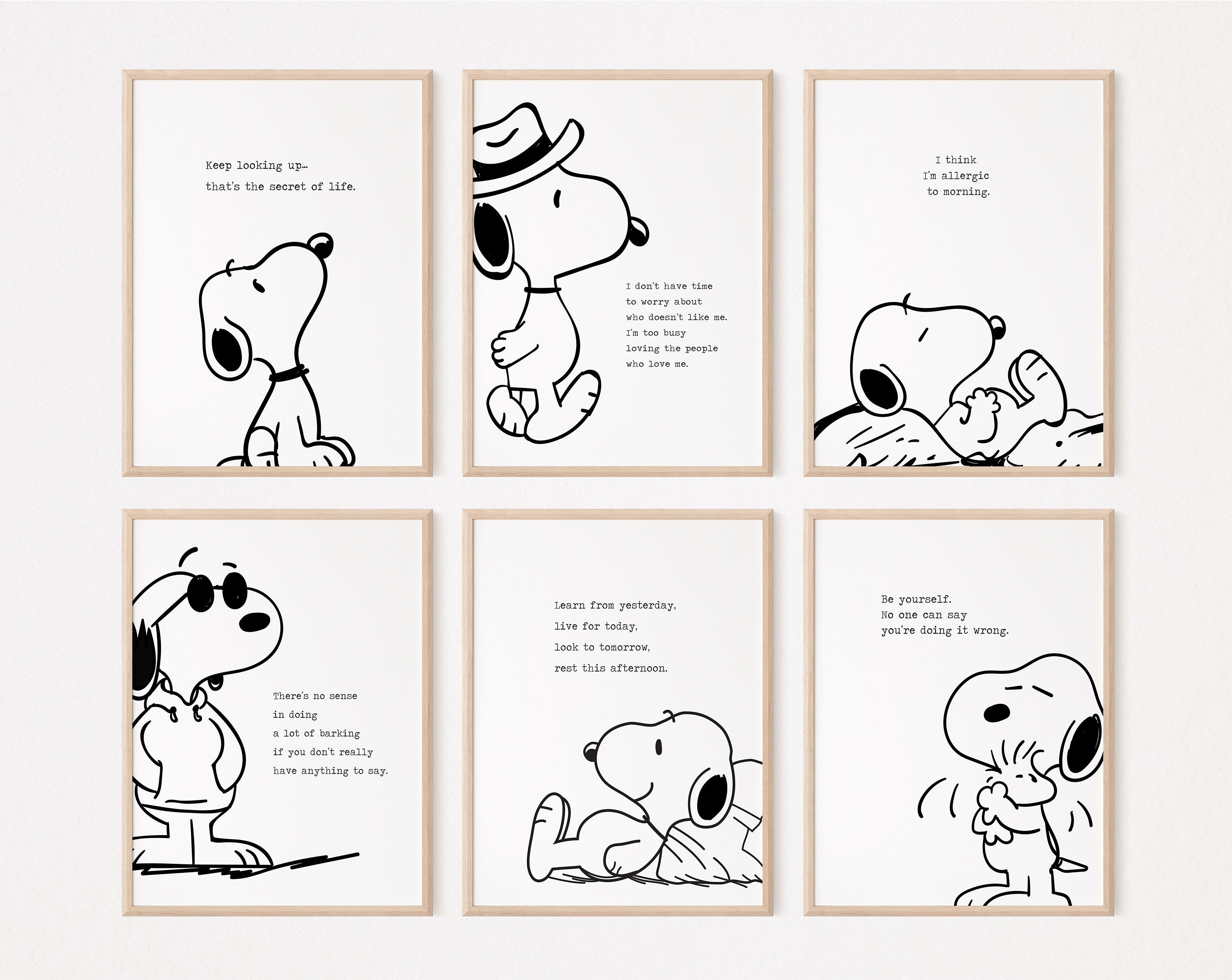 12 Peanuts/Snoopy/Charlie Brown Character Poster/Nursery Kindergarten/Bedroom Printable/Wall Art/Classroom Decor/Elementary Primary School/2