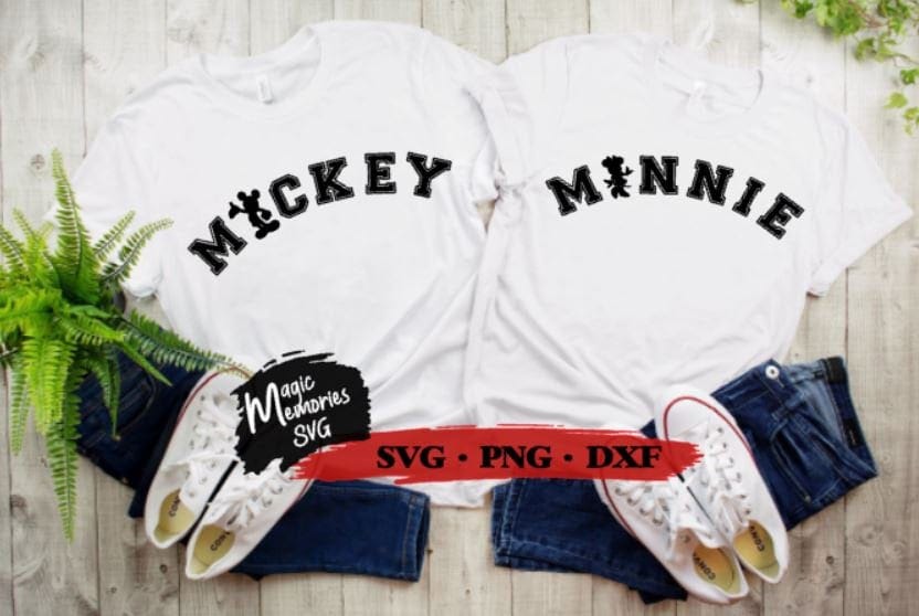 SVG, Mickey and minnie word with mickey silhouette  Digital Download, PNG and DXF cut file, minnie, mickey digital download, family trip