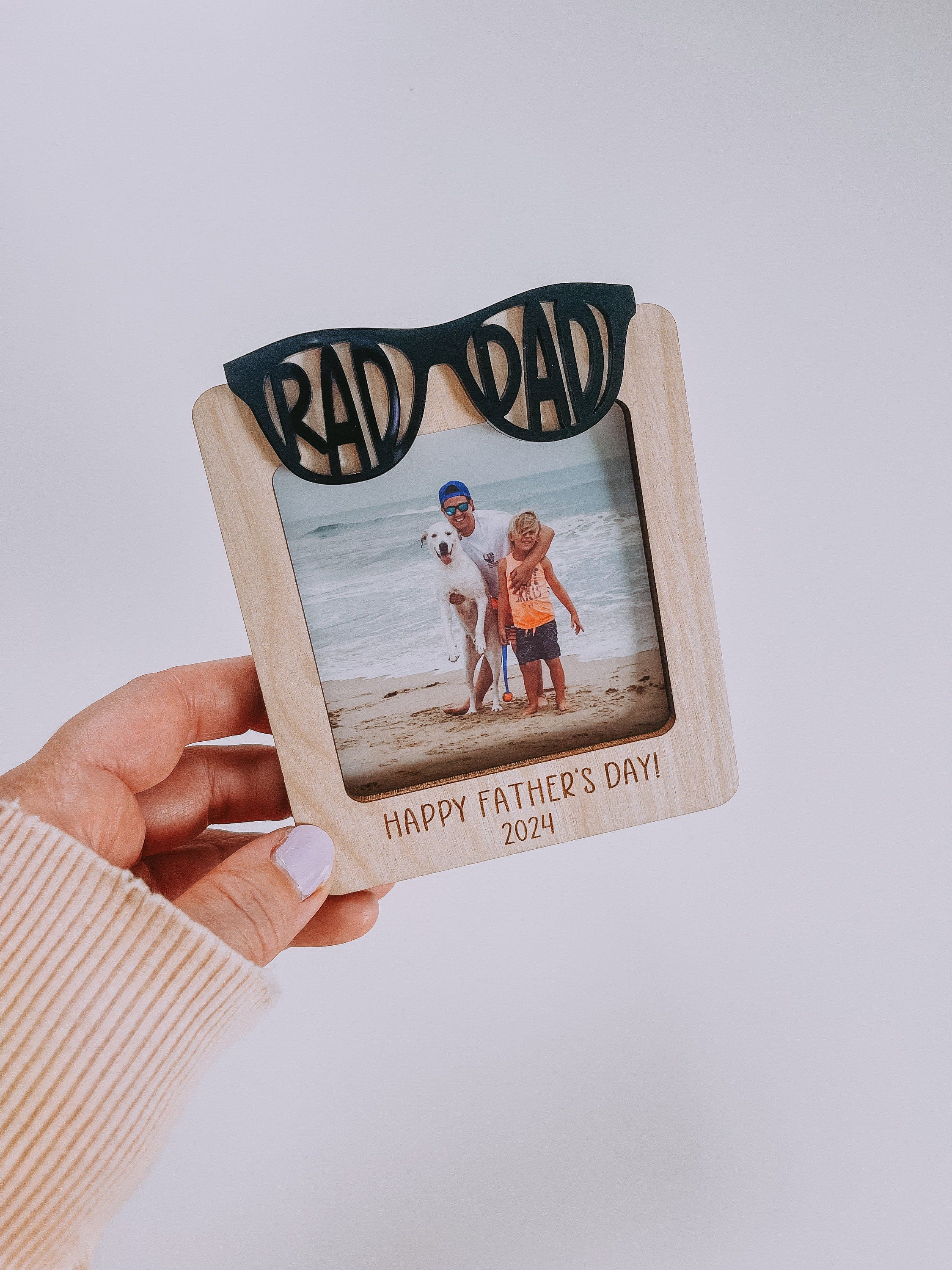 Rad Dad Photo Frame Magnet, Dad Photo Frame, Dad Refrigerator Picture Frame, Father