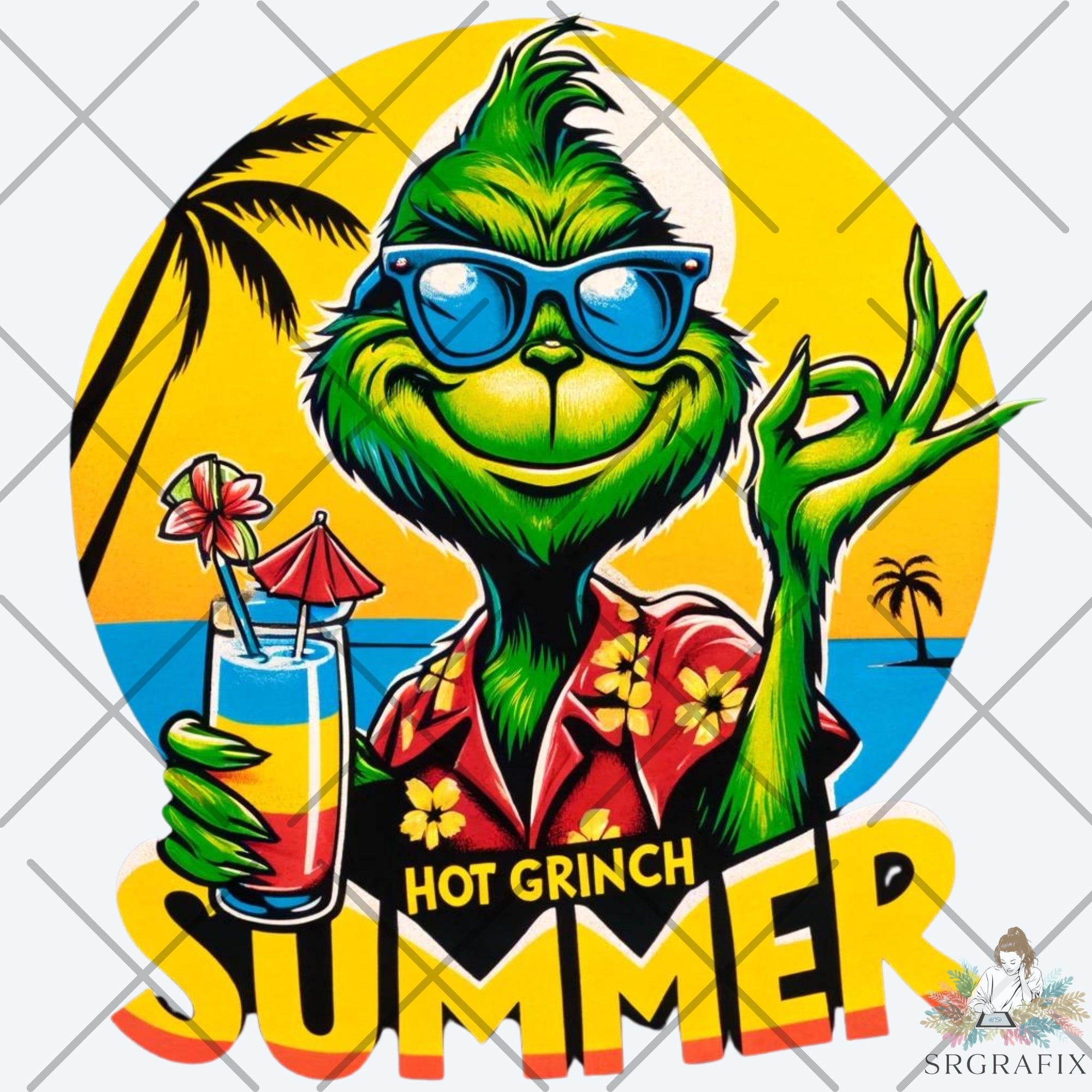 hot grinch summer, PNG download