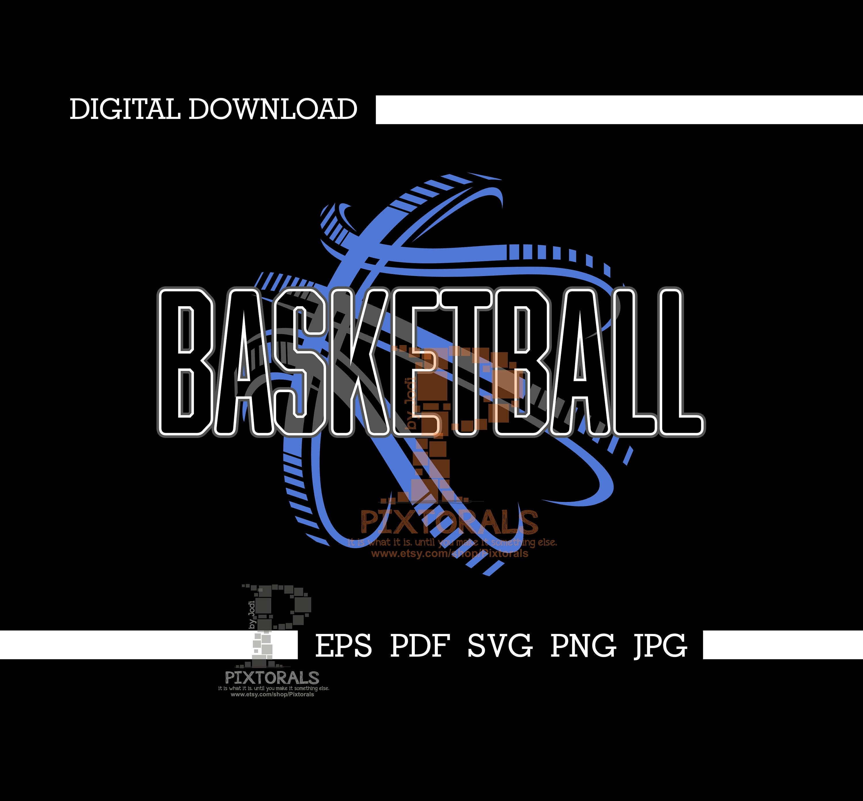 Basketball, Digital Download, eps, svg, pdf, jpg and png, T-shirt Graphics, screen printing, sublimation, Clip Art, Vector Art