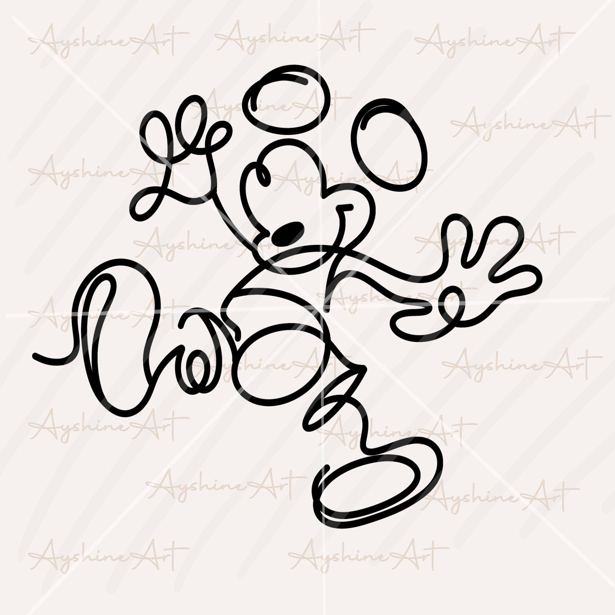 Mickey Lineart SVG, Mickey continuous line PNG, Mickey Vintage svg, Mickey svg, Mickey e Co, Vinyl Cut File Cricut, Printable Design File