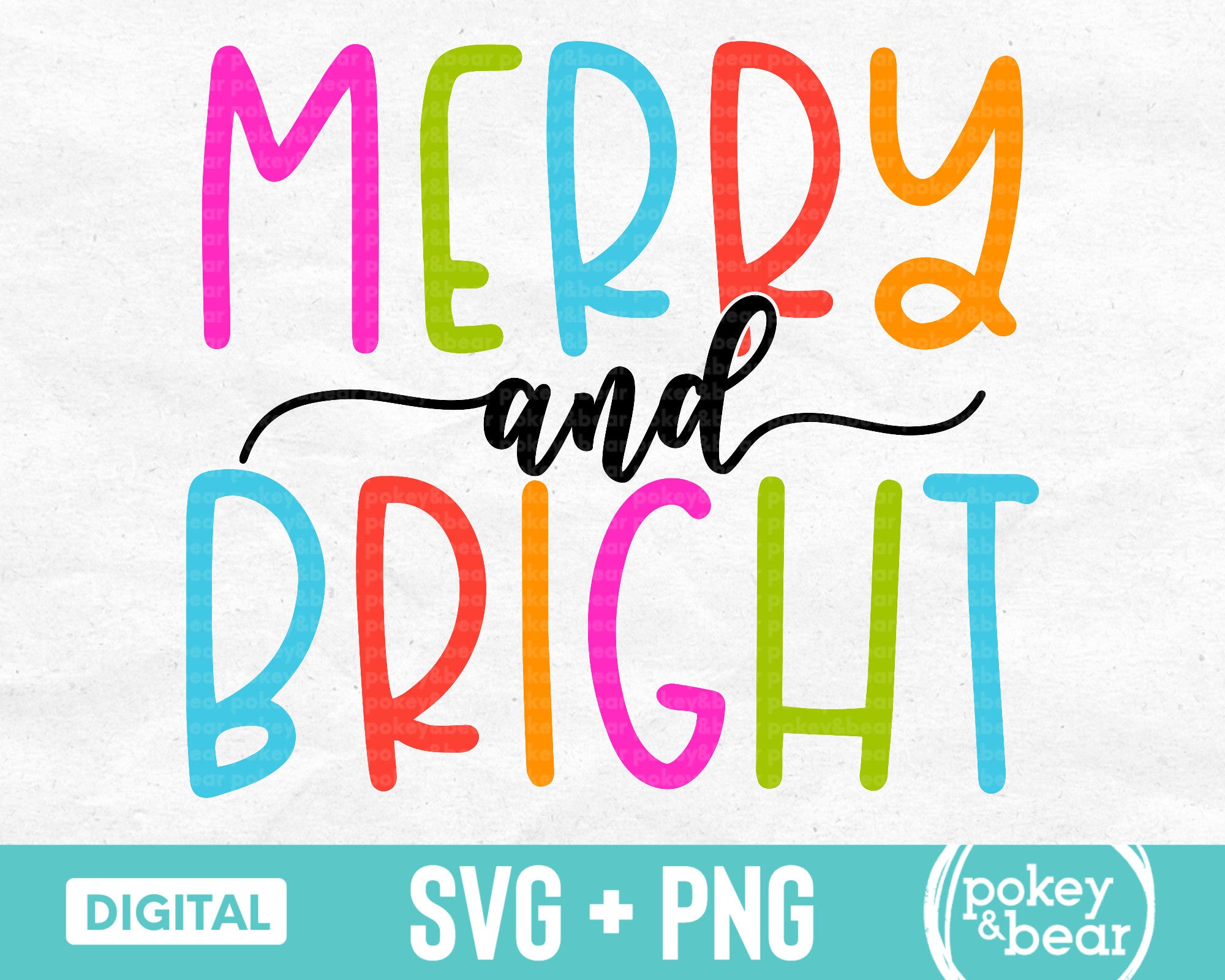 Colorful Merry And Bright Svg Christmas Svg Cut File Shirt Svg Sublimation Design Holiday Clipart Merry And Bright Png Download