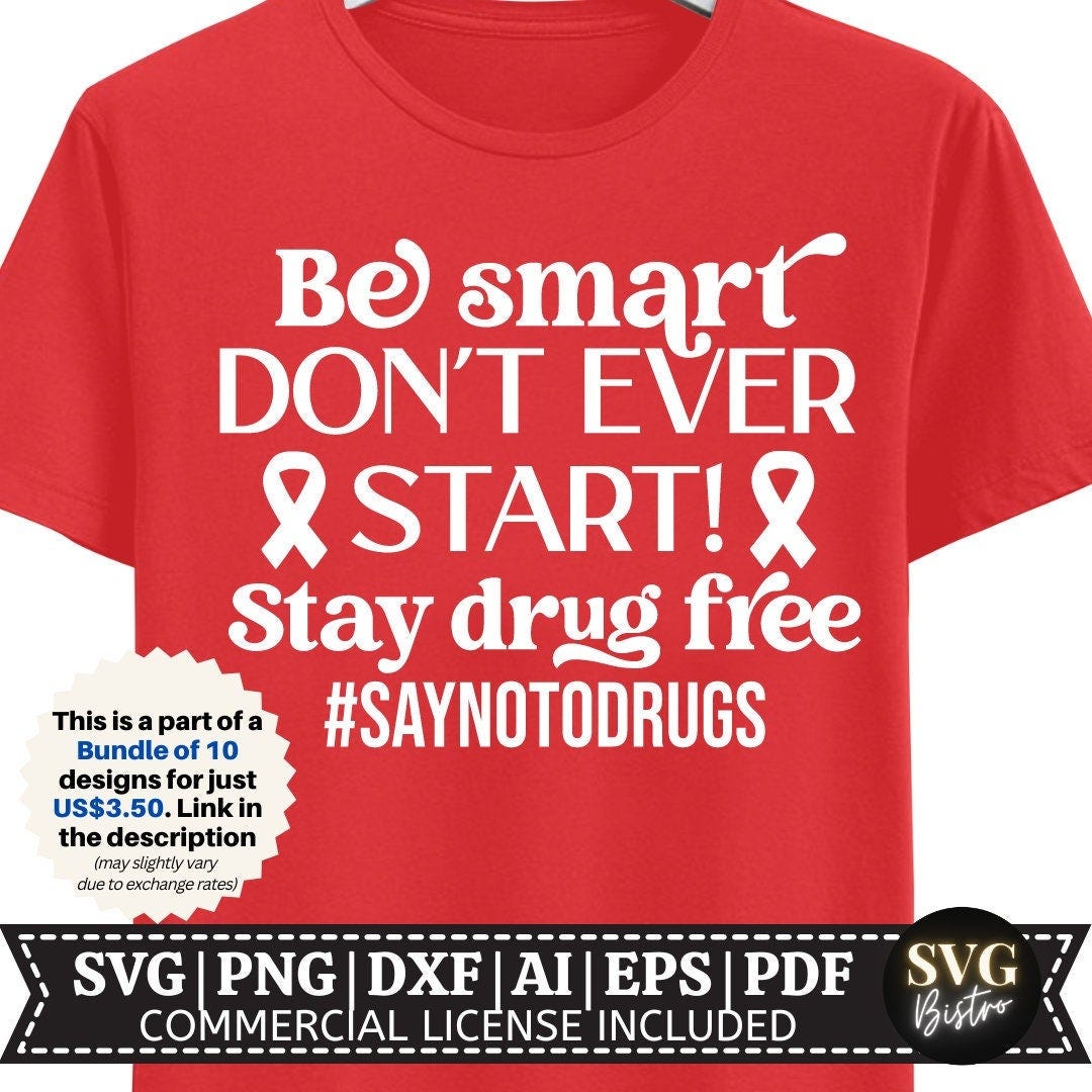 Be Smart SVG | Red Ribbon Week SVG | No To Drugs SVG | Drug Free svg | Anti-Drug svg | Red Ribbon | Cricut Cut File |Sublimation