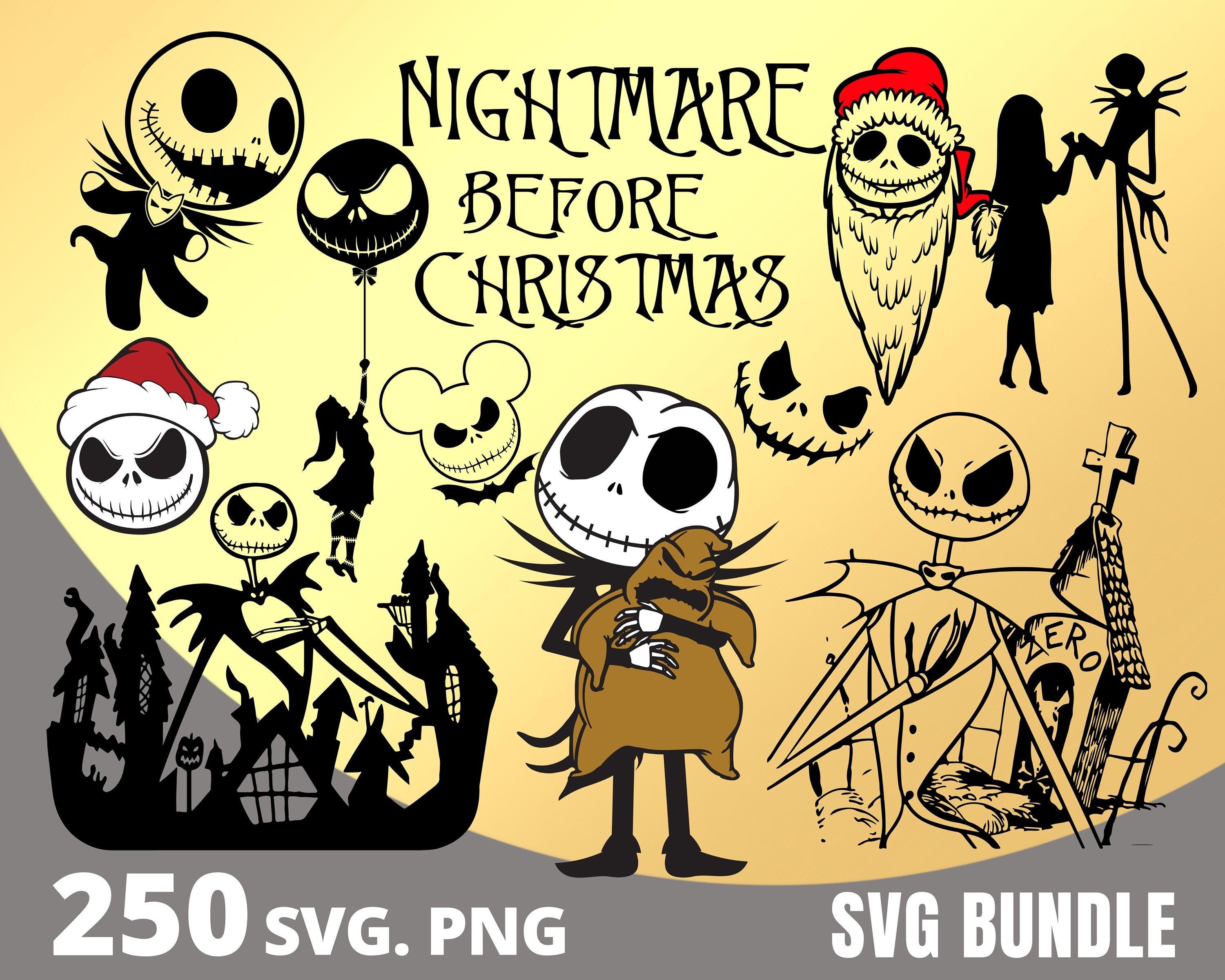 Nightmare Before Christmas SVG Bundle, Jack Skellington Clipart PNG, Sublimation Designs, Jack Skellington Layered SVG