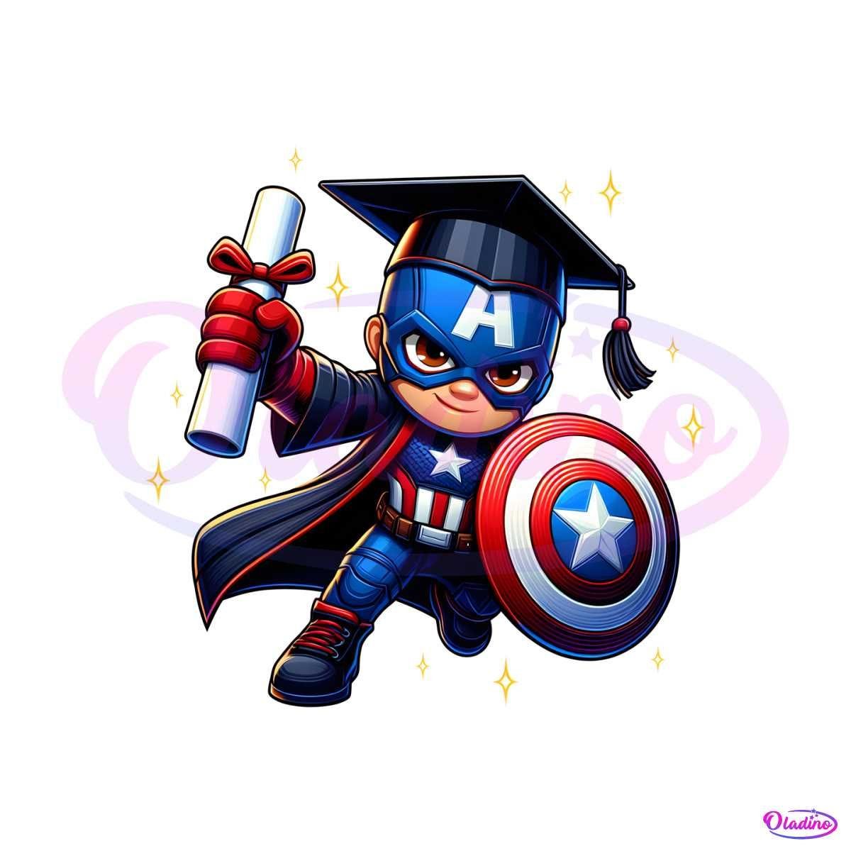 Superhero Captain America Graduation PNG