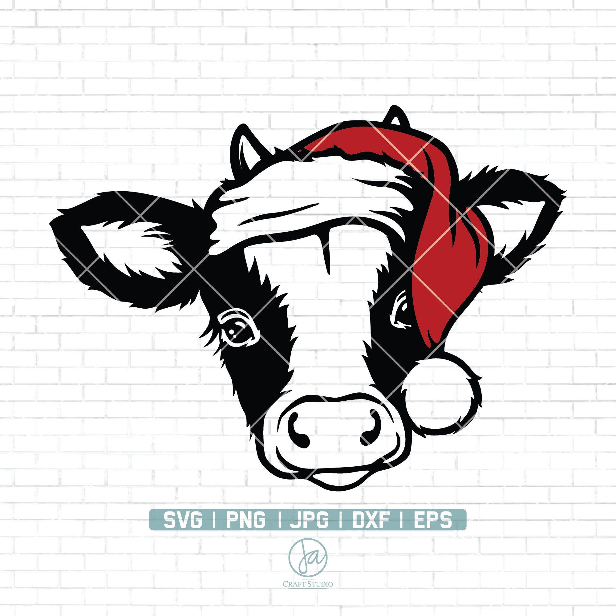 Cow Santa Hat SVG | Cute Cow svg | Baby Cow Svg | Santa Svg | Animal face Svg | Christmas Animals svg | Animal Santa Svg | Png Dxf Jpg Eps