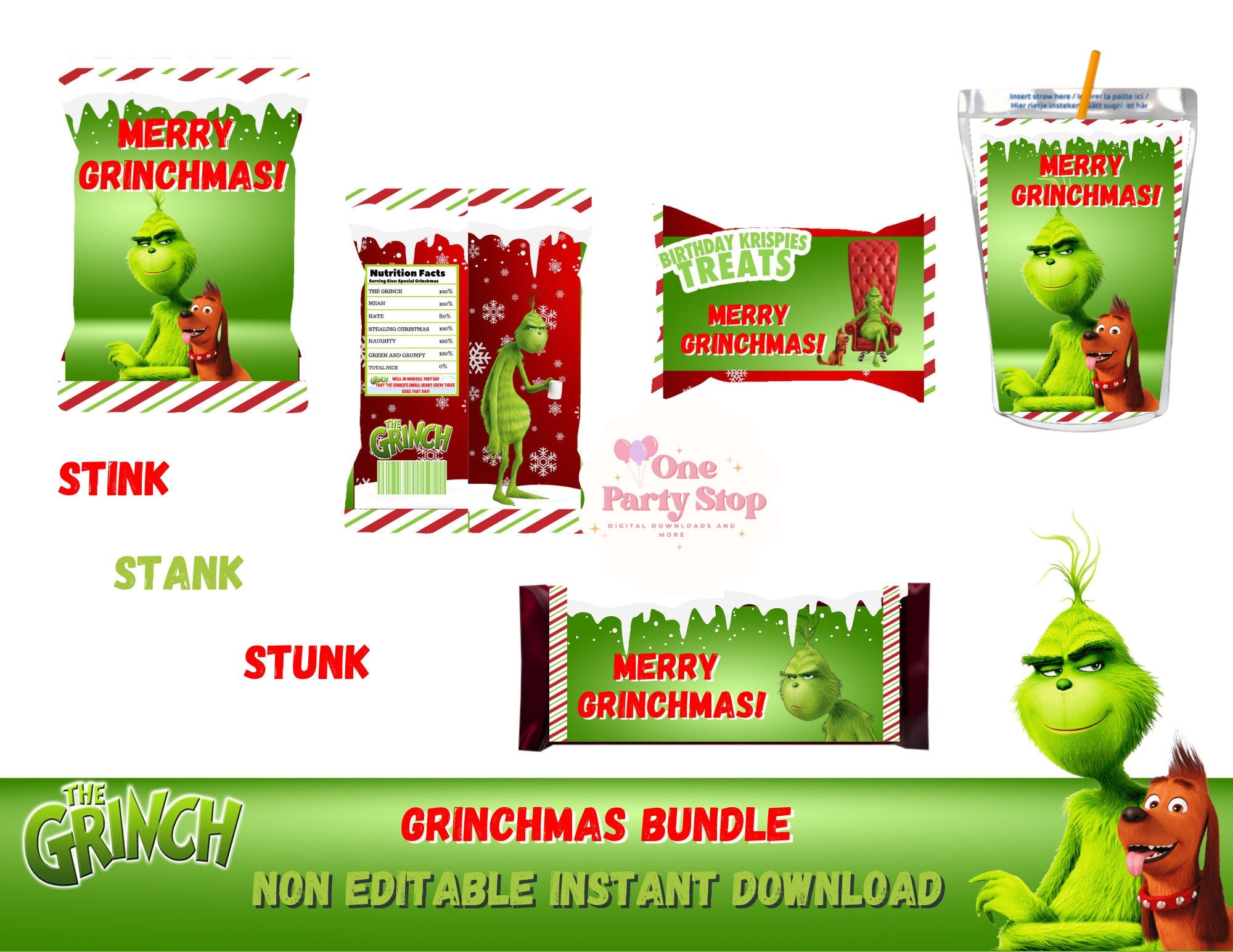 The Grinch Bundle , Grinchmas pdf bundle , The Grinch treat bundle , PDF Files , Christmas bundle