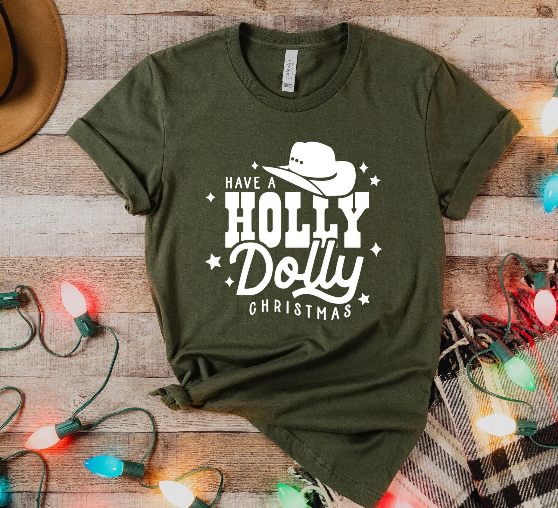Have a Holly Dolly Christmas, Funny Christmas Shirt, Disco Cowgirl, Space Cowgirl, Christmas Sweater, Christmas Tee, Best Friend Gift