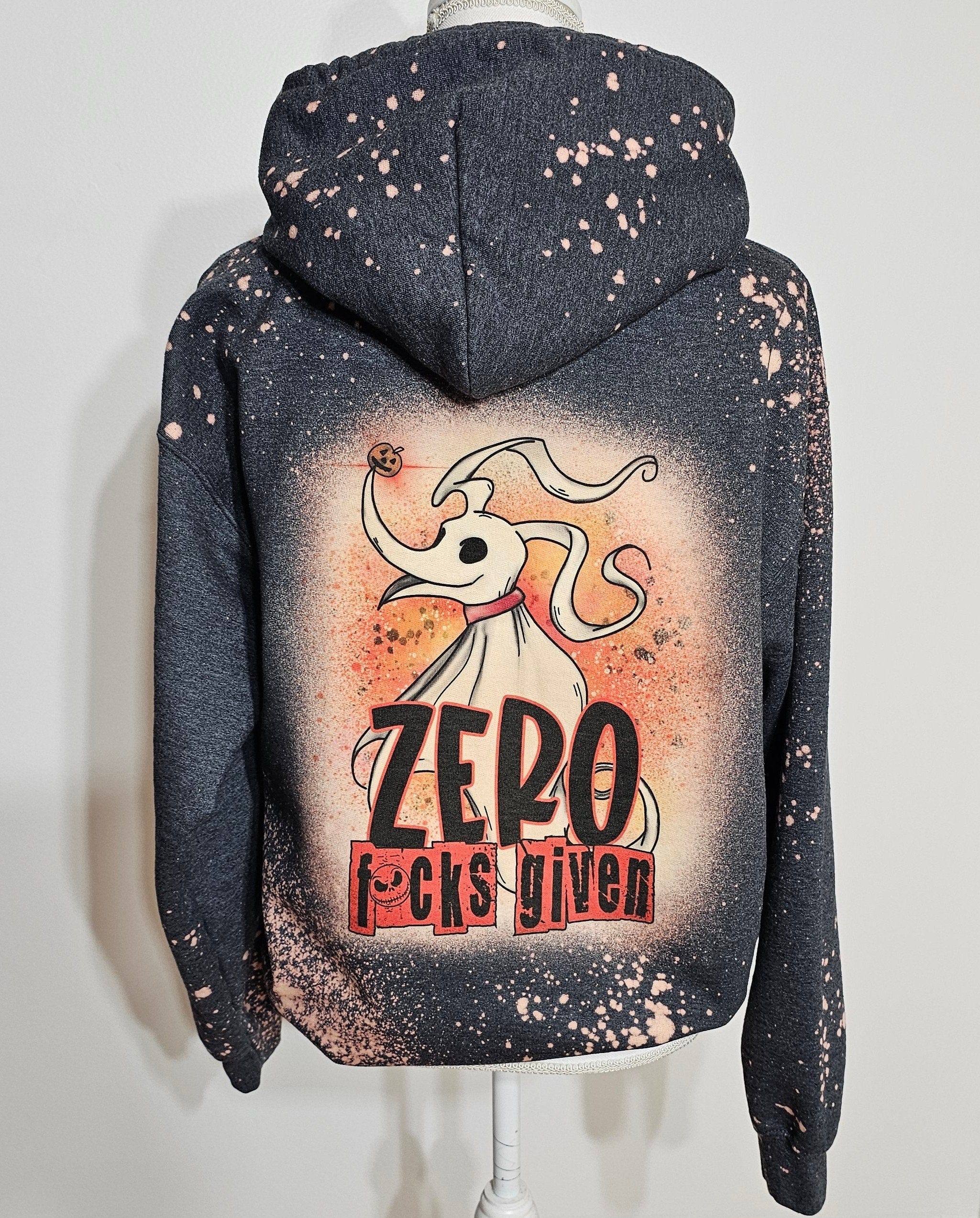 Zero sweatshirt, zero shirt, Nightmare before Christmas, Jack and sally, Halloween, hoodie, spooky, custom bleach shirt