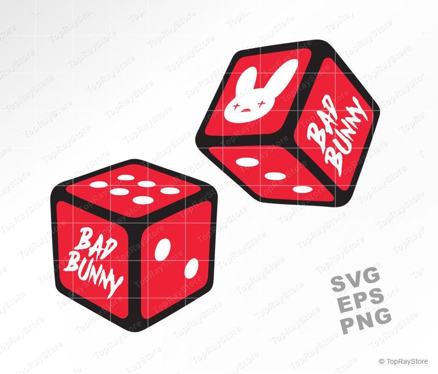 Bad Bunny SVG, Bad Bunny Dice SVG, Bad Bunny logo SVG, El Conejo Malo Svg, Eps, png. Included 3 variations