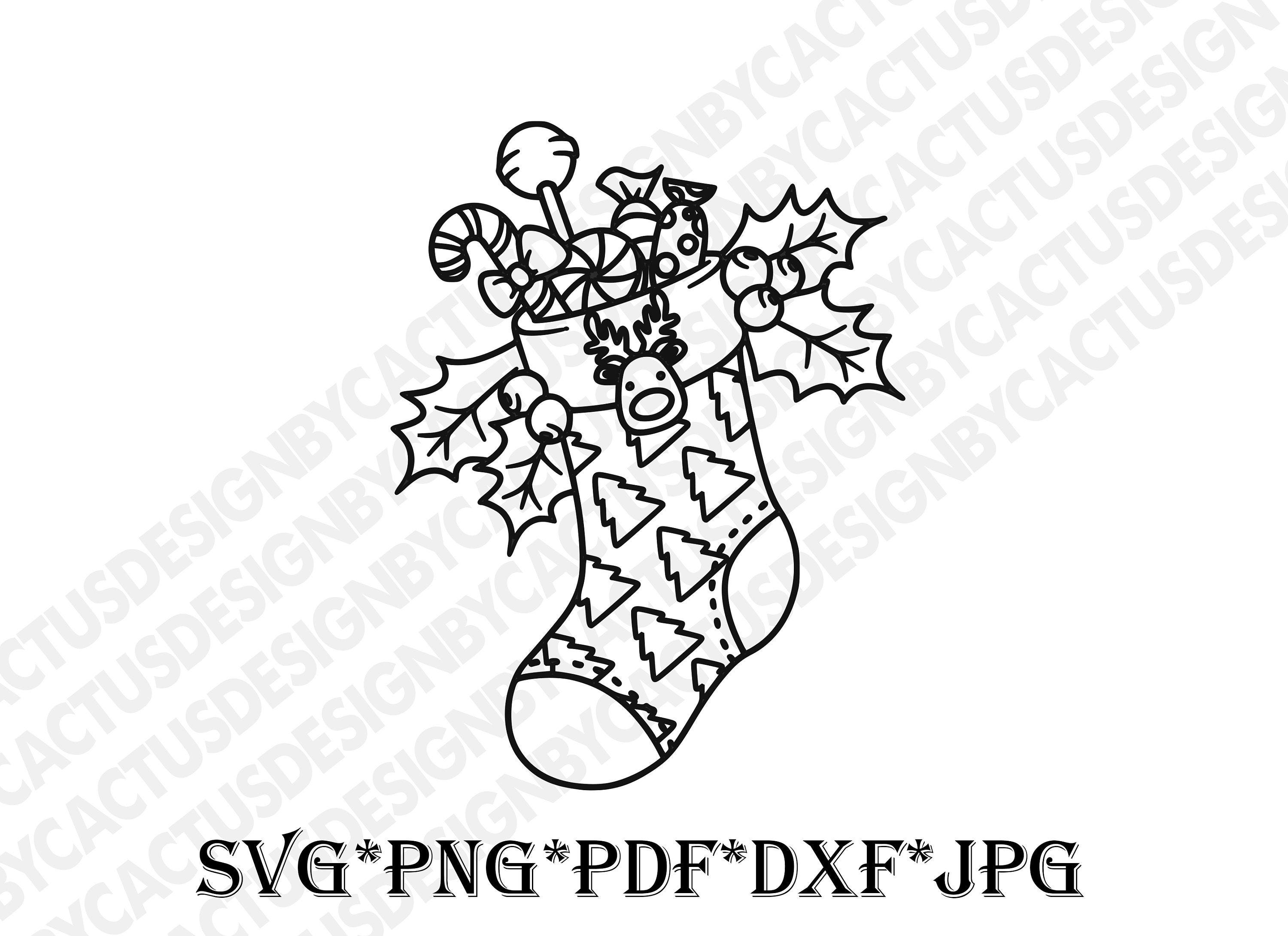 Stocking Svg,Christmas Stocking Svg,Gift Svg,Christmas Svg,Holiday Svg ,Ornament Svg,Holiday Svg, Svg, Dxf, Png,Cricut Files, Vector,Stencil