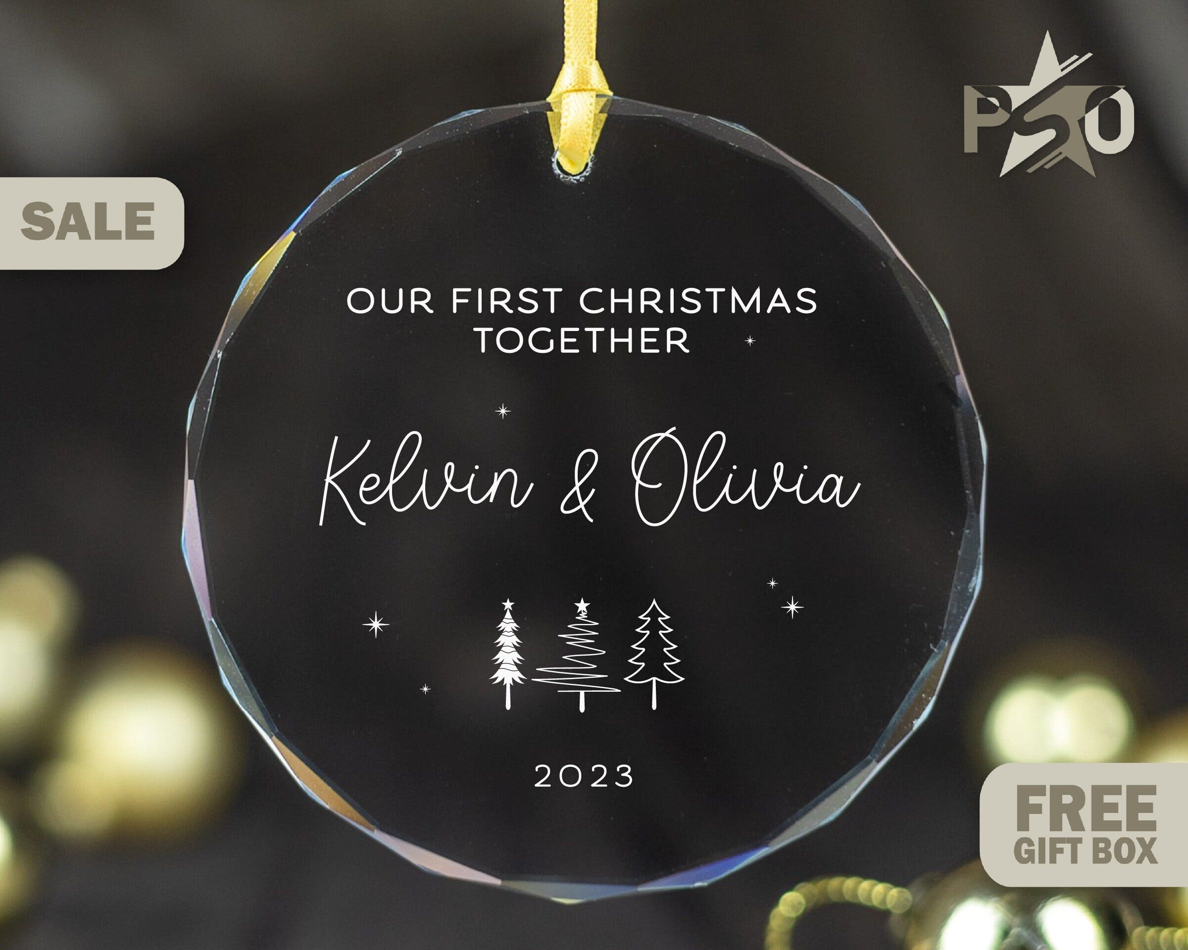 Custom Our First Christmas Together Ornaments 1st Xmas Together Keepsake 2023 Christmas Ornament Couples Ornament Living Together PSO38