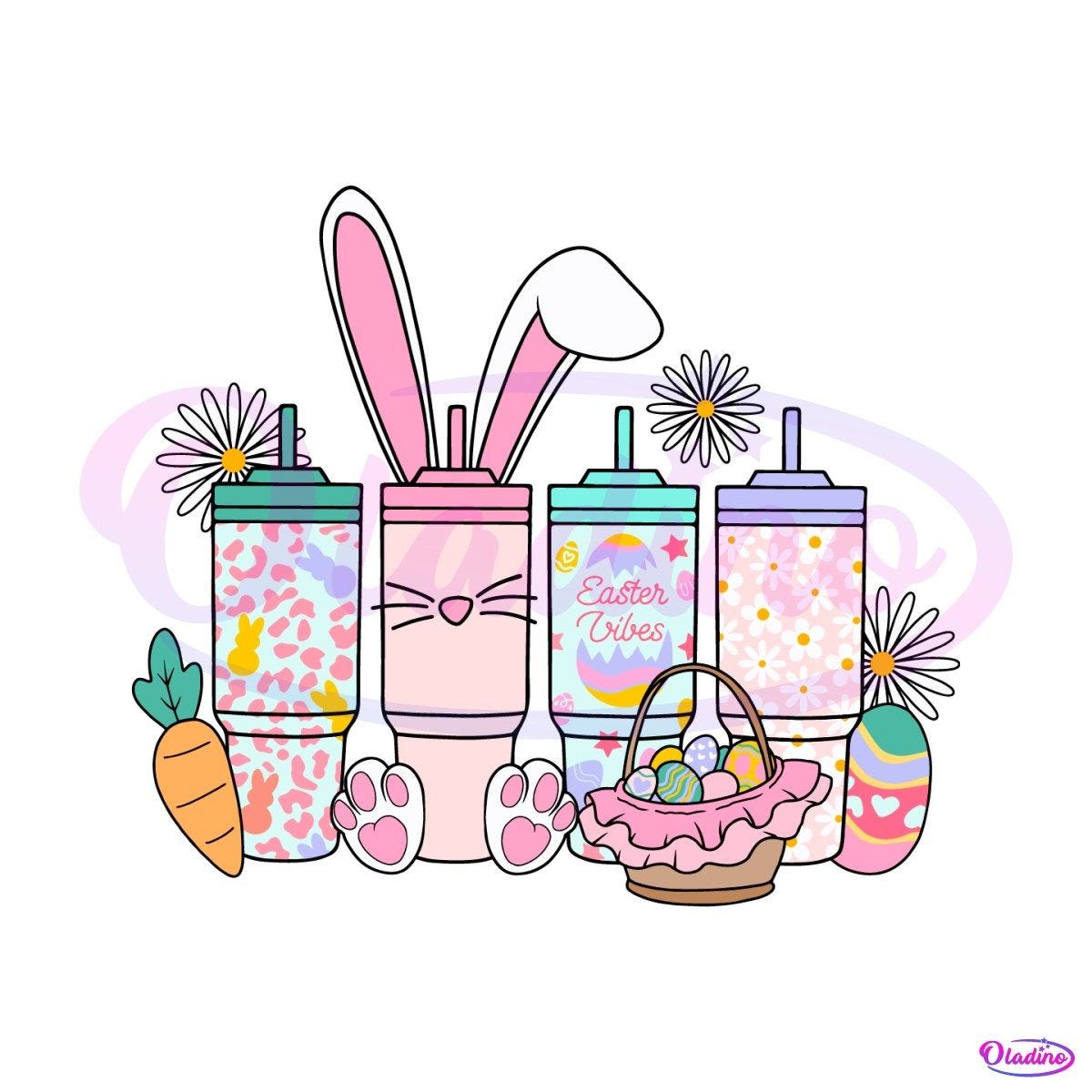 Easter Vibes Retro Obsessive Cup Disorder SVG