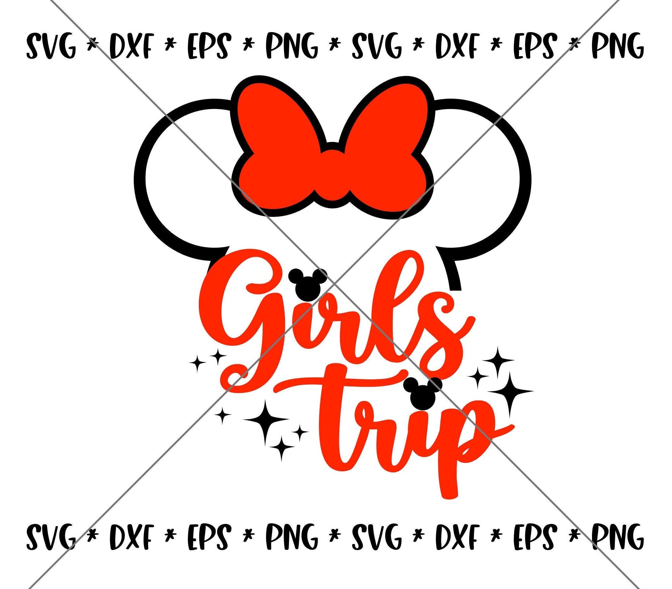 SALE!! Girls Trip Bow Mouse SVG, Disney svgs, DXF, eps, png Instant Download File, Disney World Family Trip svg Disney Bachelorette--MT54