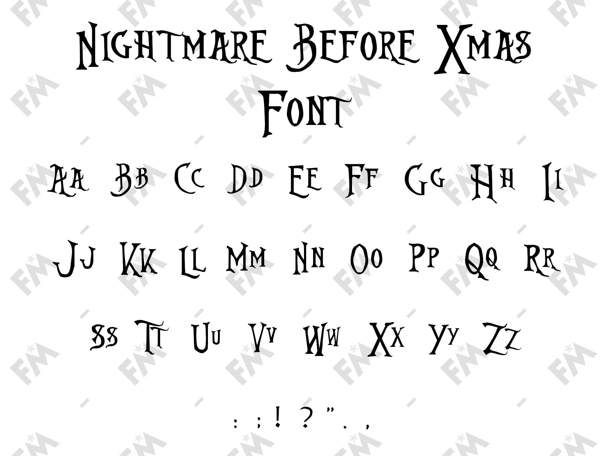 Nightmare Xmas Style Font for Cricut Silhouette Word
