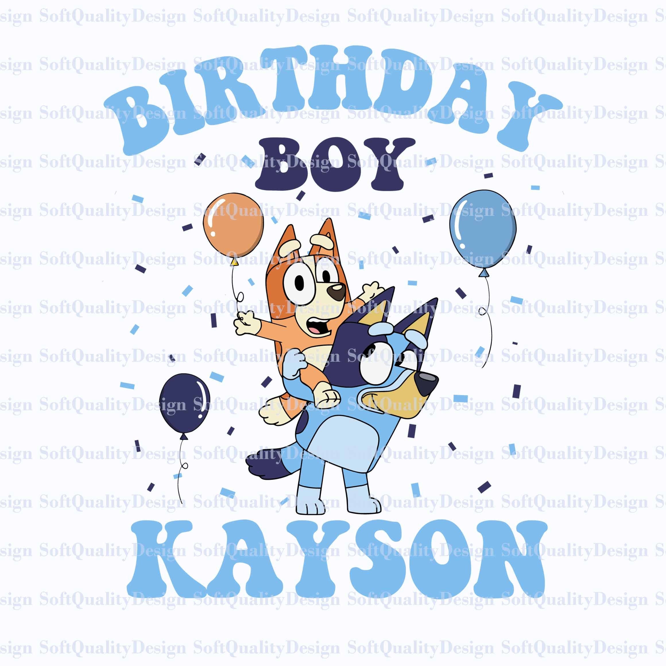 Personalized Dogs Birthday Family PNG,  Blue Dogs Birthday Boy Png, Dogs Birthday Girl Png, Kids BirthdayPng,Birthday Gifts Png,Digital File