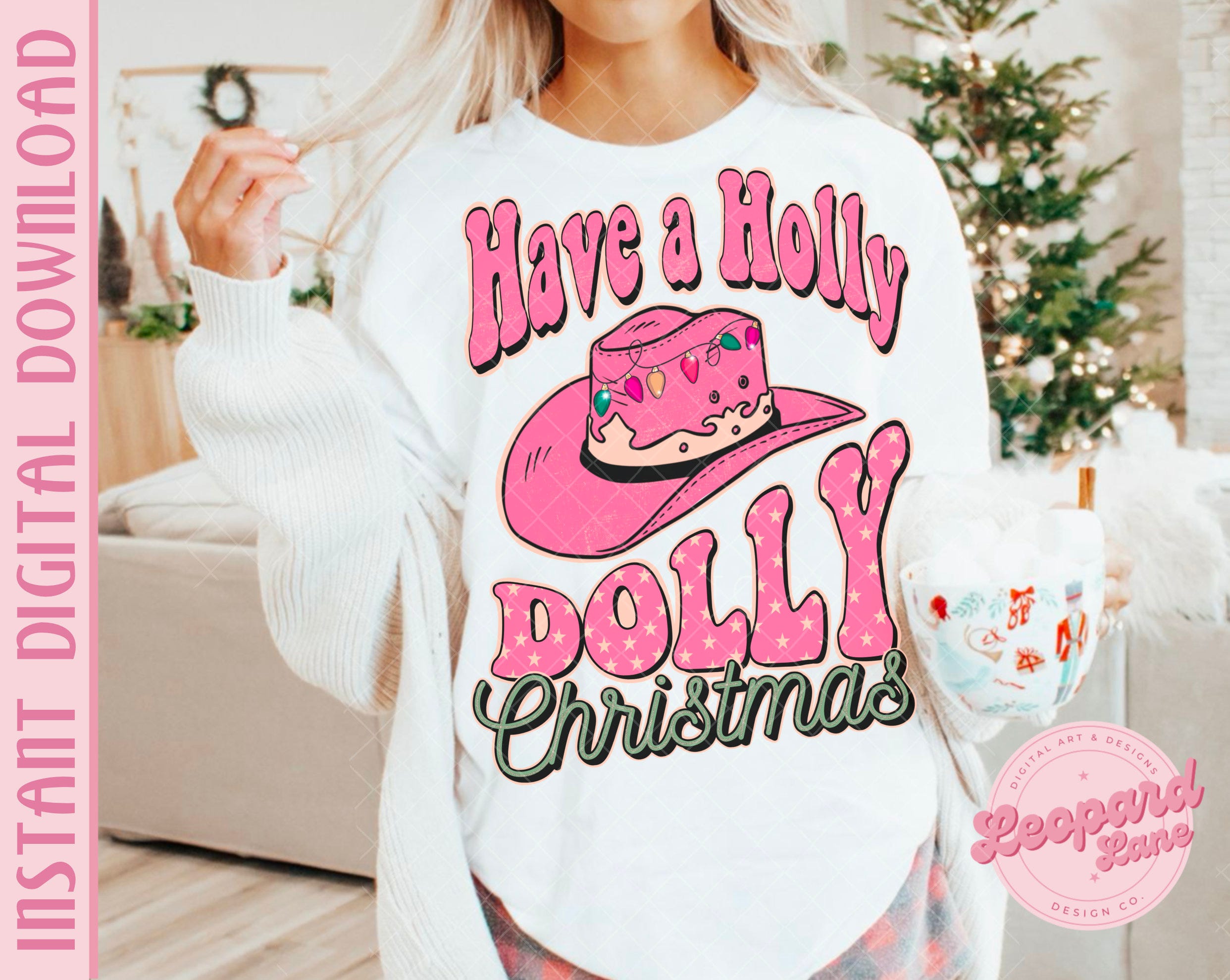 PNG File Holly Dolly Christmas Western Digital Download Graphic Design