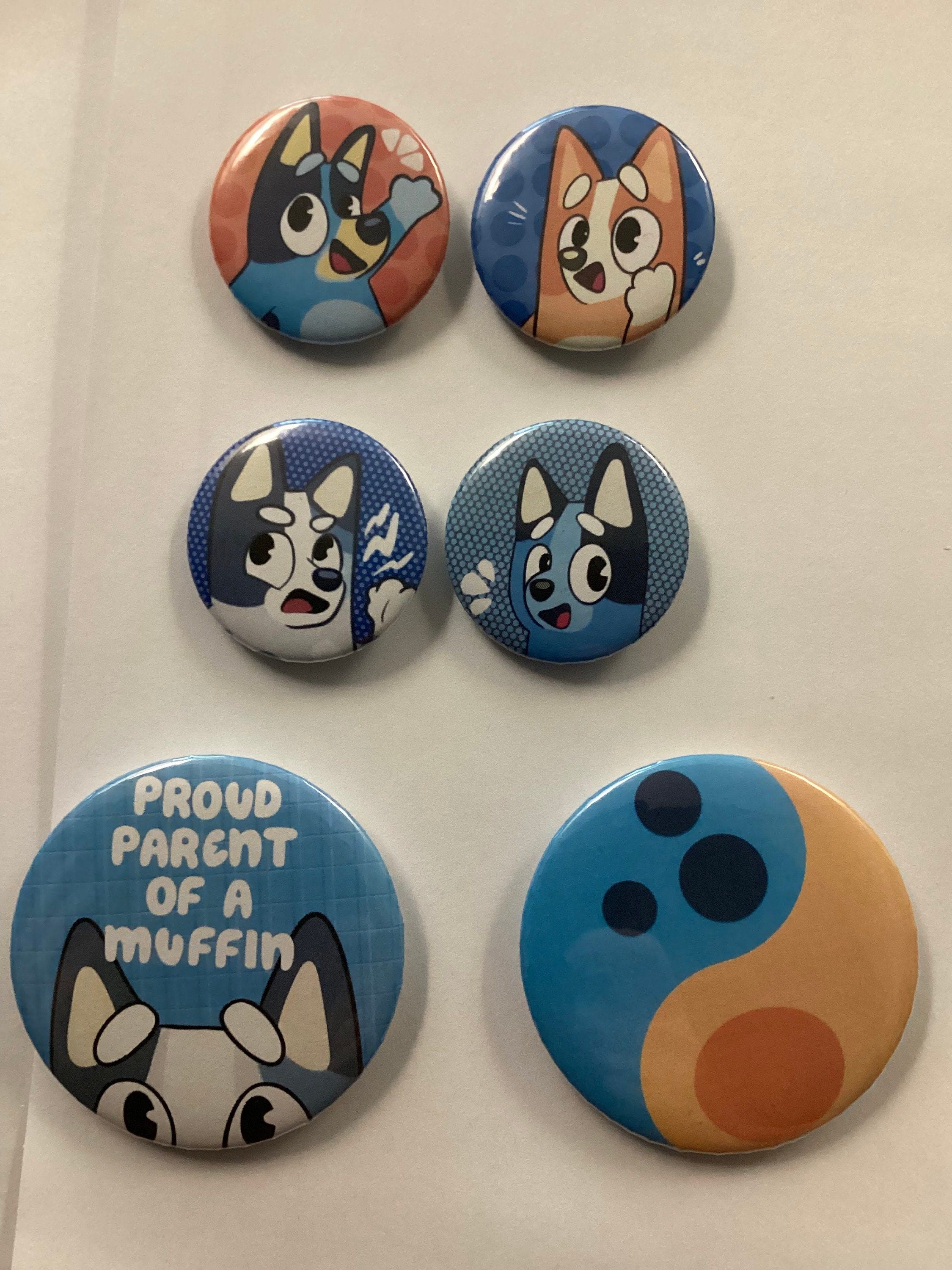 Bluey Bingo Muffin Socks heeler button pins puppy dog merch