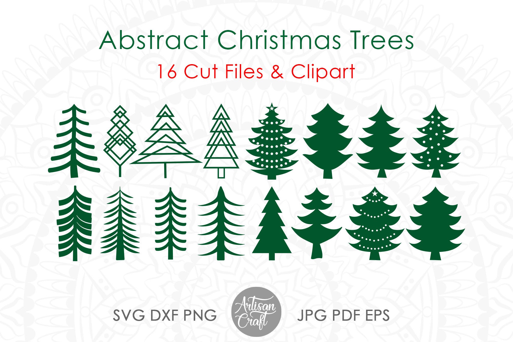 Modern Christmas tree, pine tree svg, Christmas tree SVG