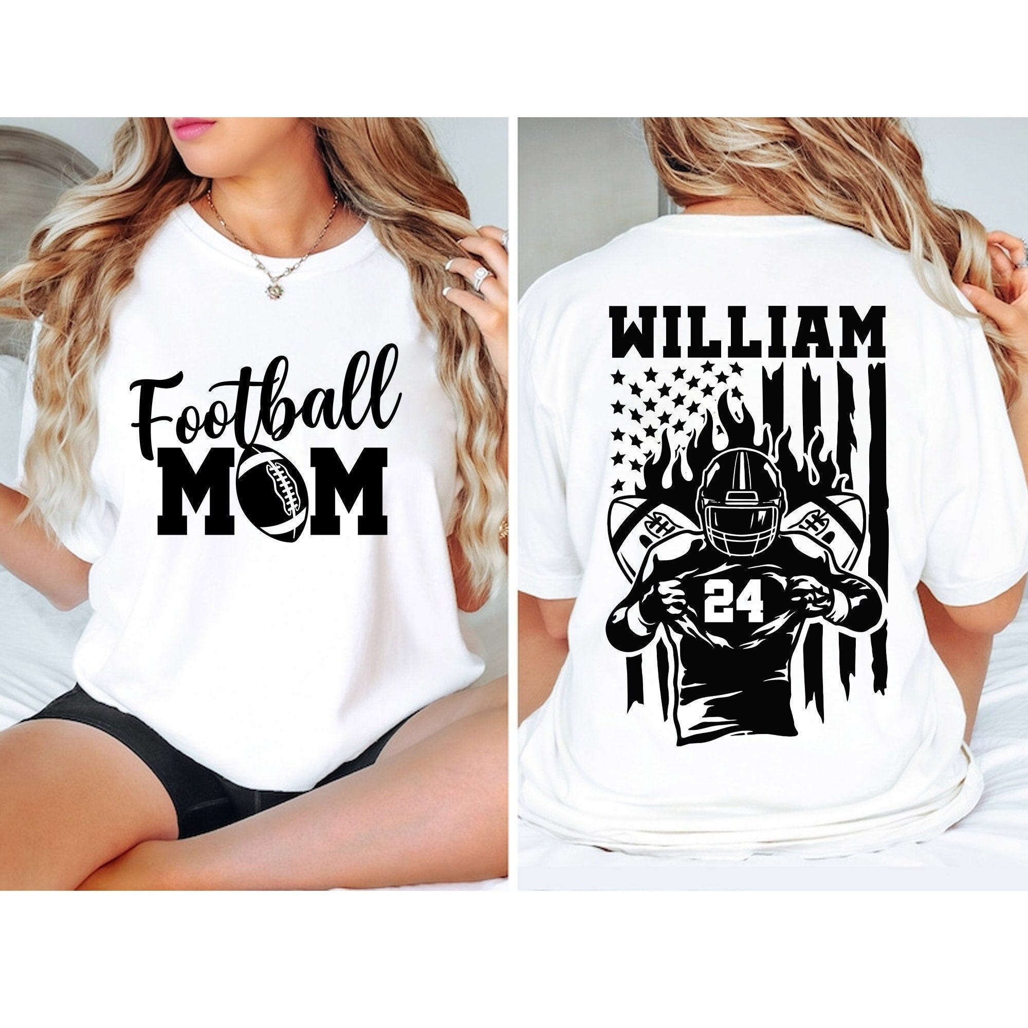 Football Mom Shirt, Personalized Football Mom Shirt, Football Mama Shirt, Name and Number Football Shirt, Football Lover, Sports Mom Shirt