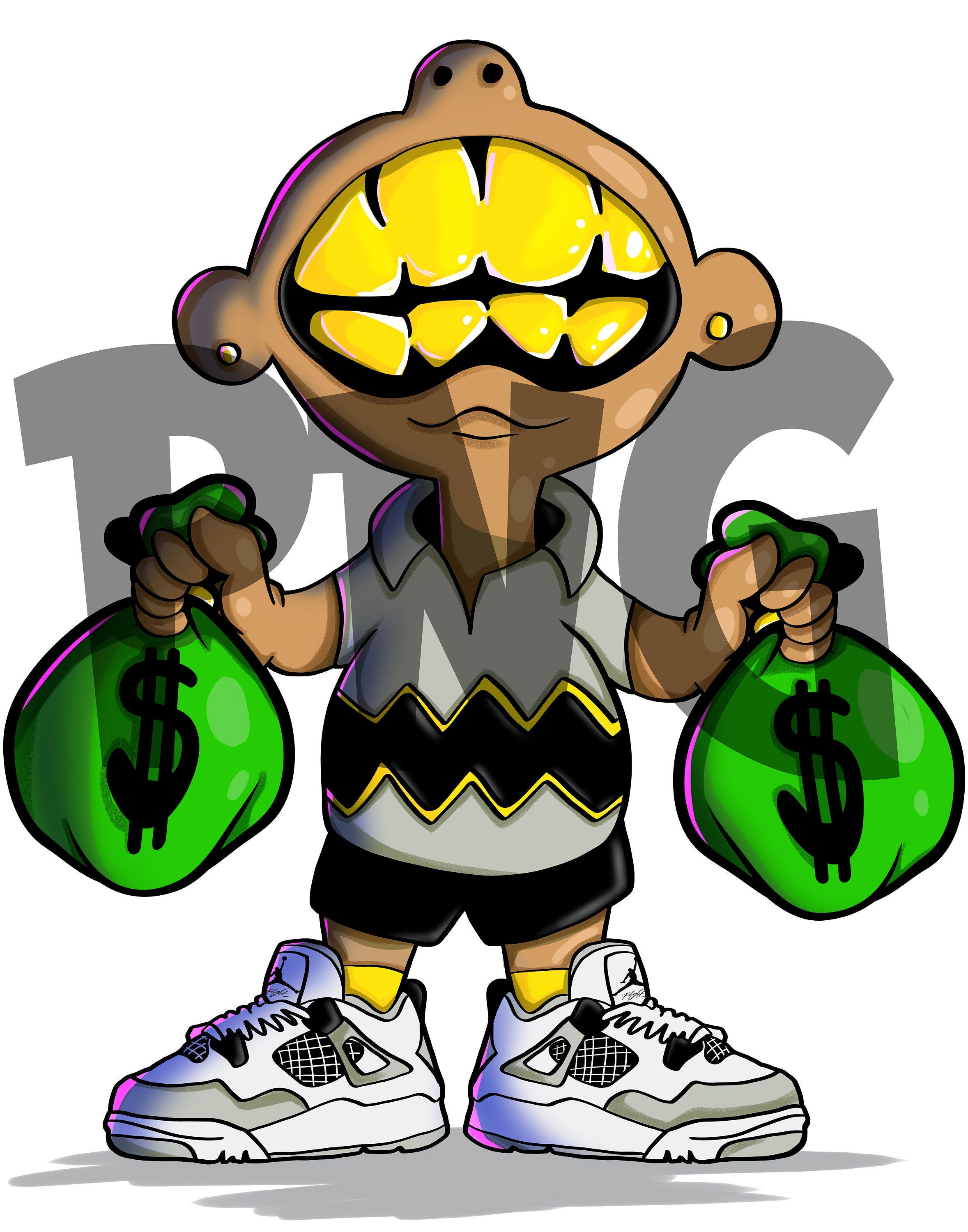 Trappin Charlie PNG FILE - Snoopy Dog png - Trap House PNG - Money Png Files - Cartoon png Files - Digital Download Png - Digital Artwork