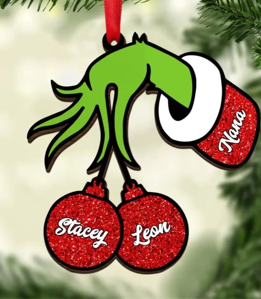 Personalized Grinch Ornament|Family Ornament |Ornament for Grandparents