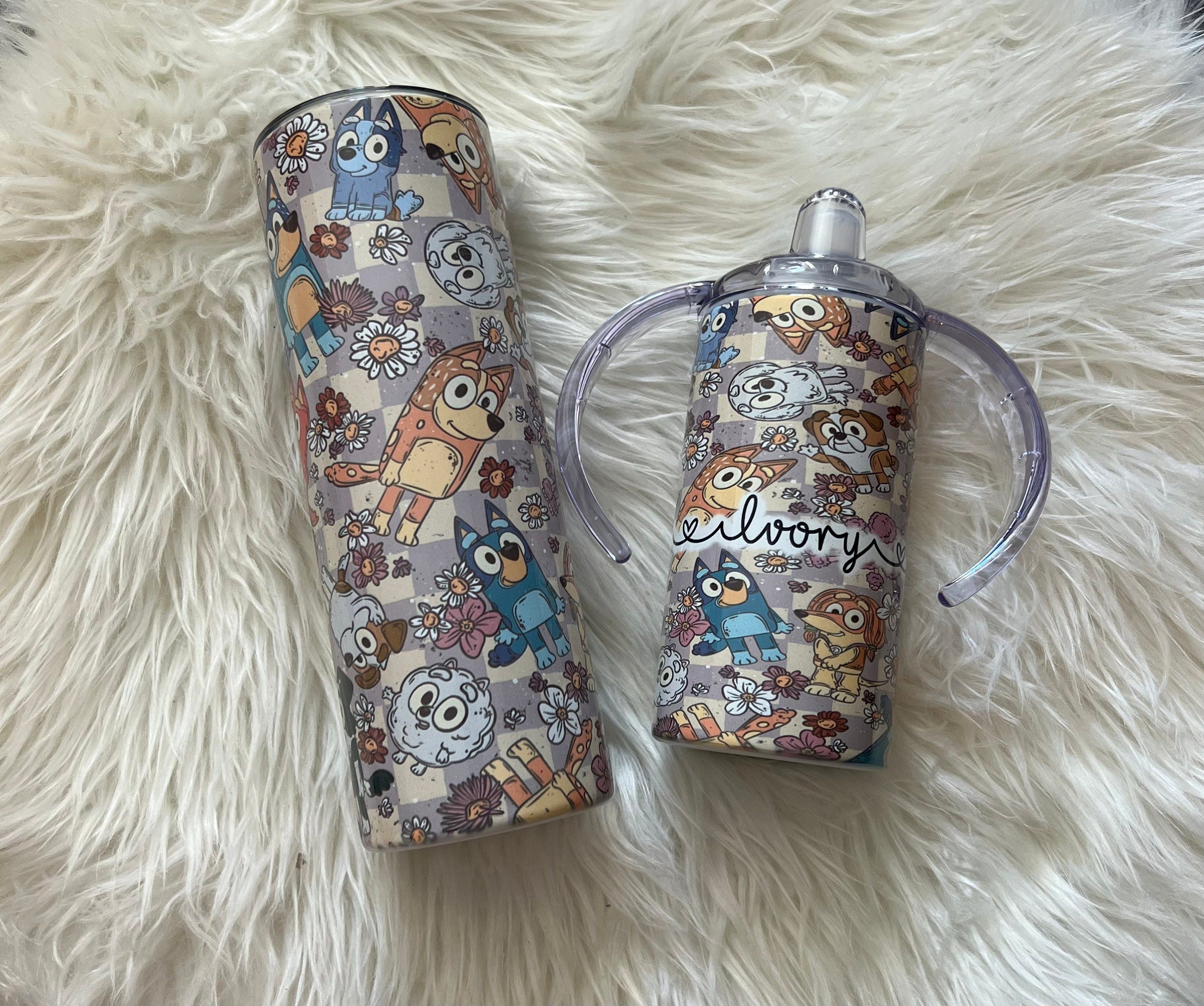 Mama and Mini Bluey floral tumbler set