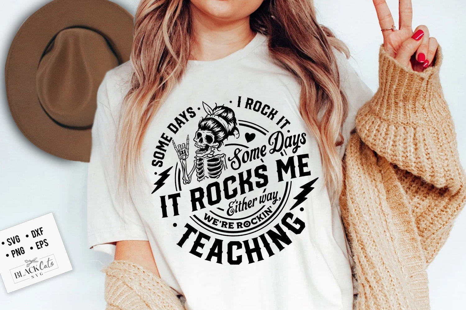 Some days I rock it some days it rocks me svg, Teaching svg, Rocking teacher life svg, Funny teacher skull svg, Teacher Life Svg, Teacher