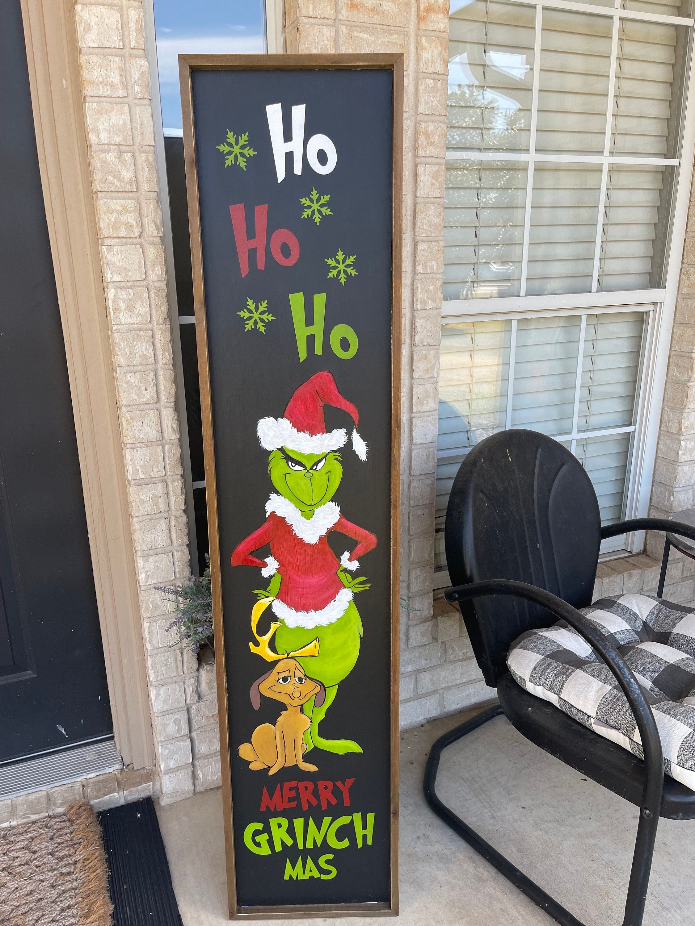 Grinch Porch Leaner, Grinch porch decor,