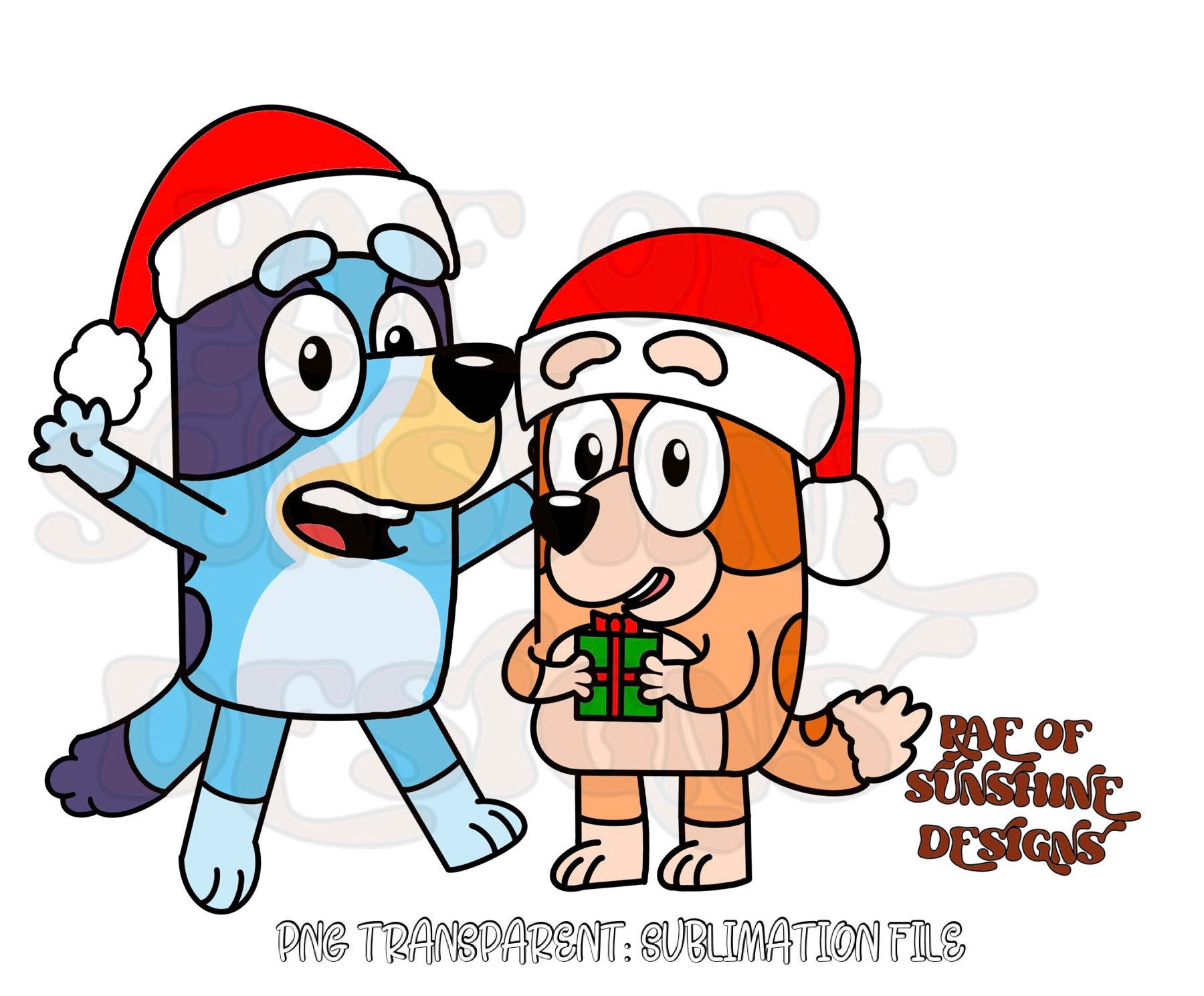 Bluey and Bingo Christmas, merry Christmas, Bluey Png, jolly bingo png, Bluey Christmas Png, Sublimation Design, Digital Download