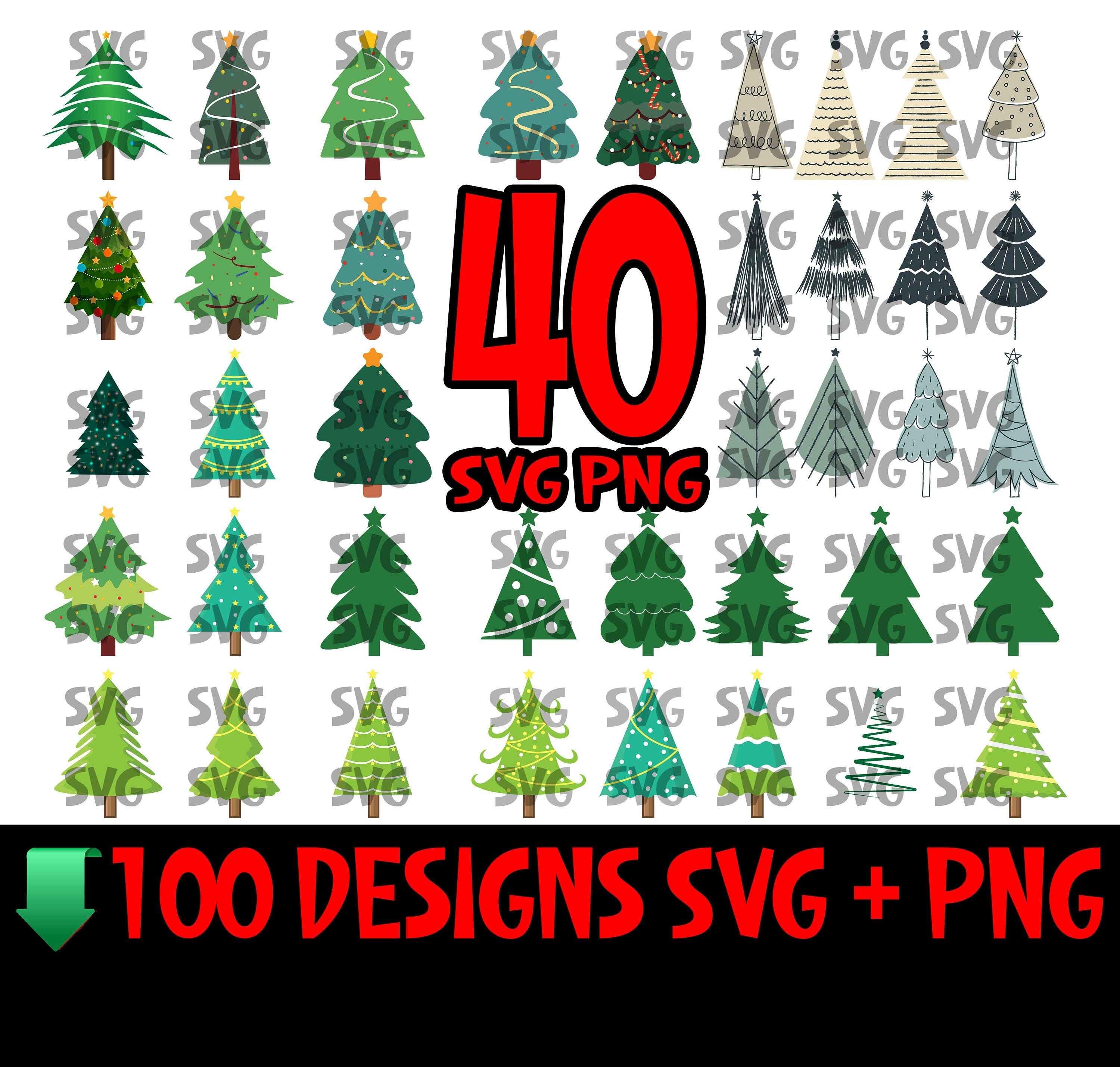 Christmas Tree SVG PNG Bundle, Pine Tree svg, Christmas svg, Pine Hand Drawn svg, Christmas Tree Ornaments, Christmas Tree Earrings svg