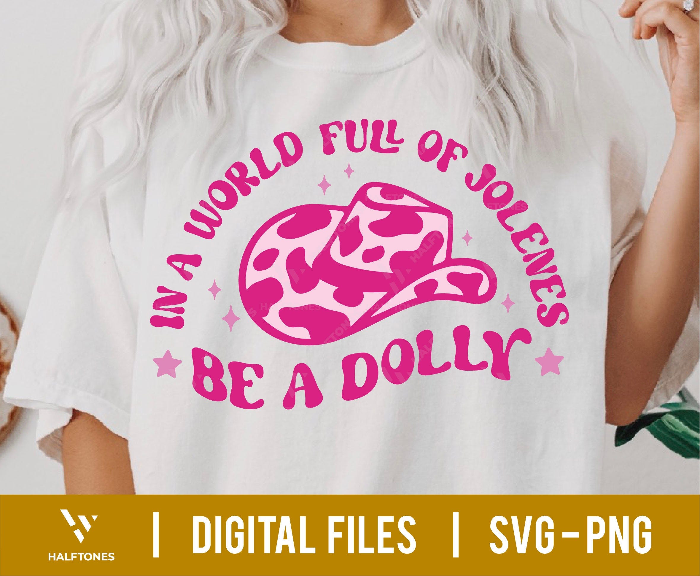 In A World Full Of Jolenes Be A Dolly SVG, Cowboy Hat Svg, Cowgirl Svg, Country Style Svg, Western Svg, Country Music Svg,Leopard Cowboy Hat