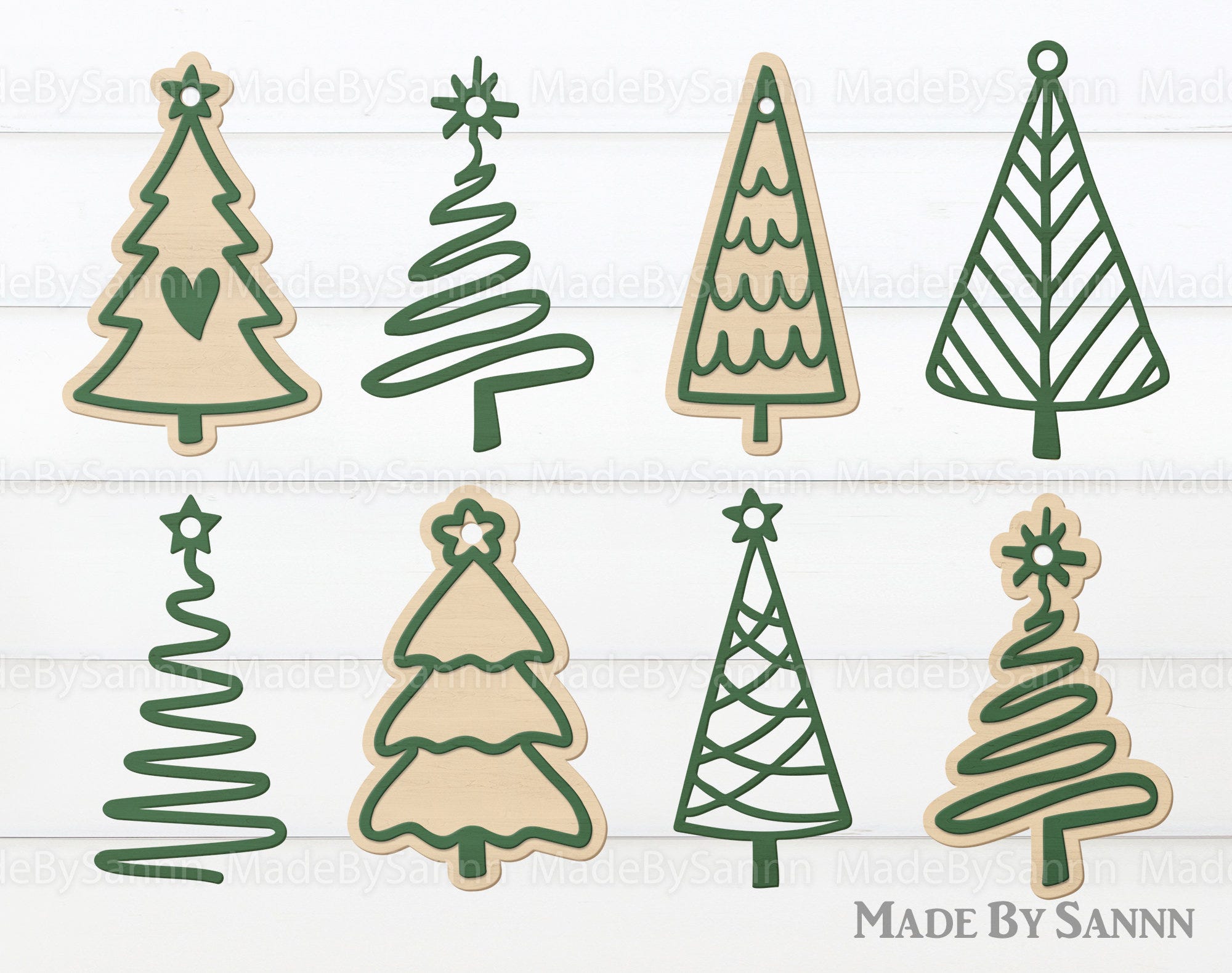 Christmas Tree Bundle Svg, Doodle Tree Svg, Christmas Decor Svg, Laser cut, Christmas Tree Decoration, Holiday Decor,, Boho Christmas Decor