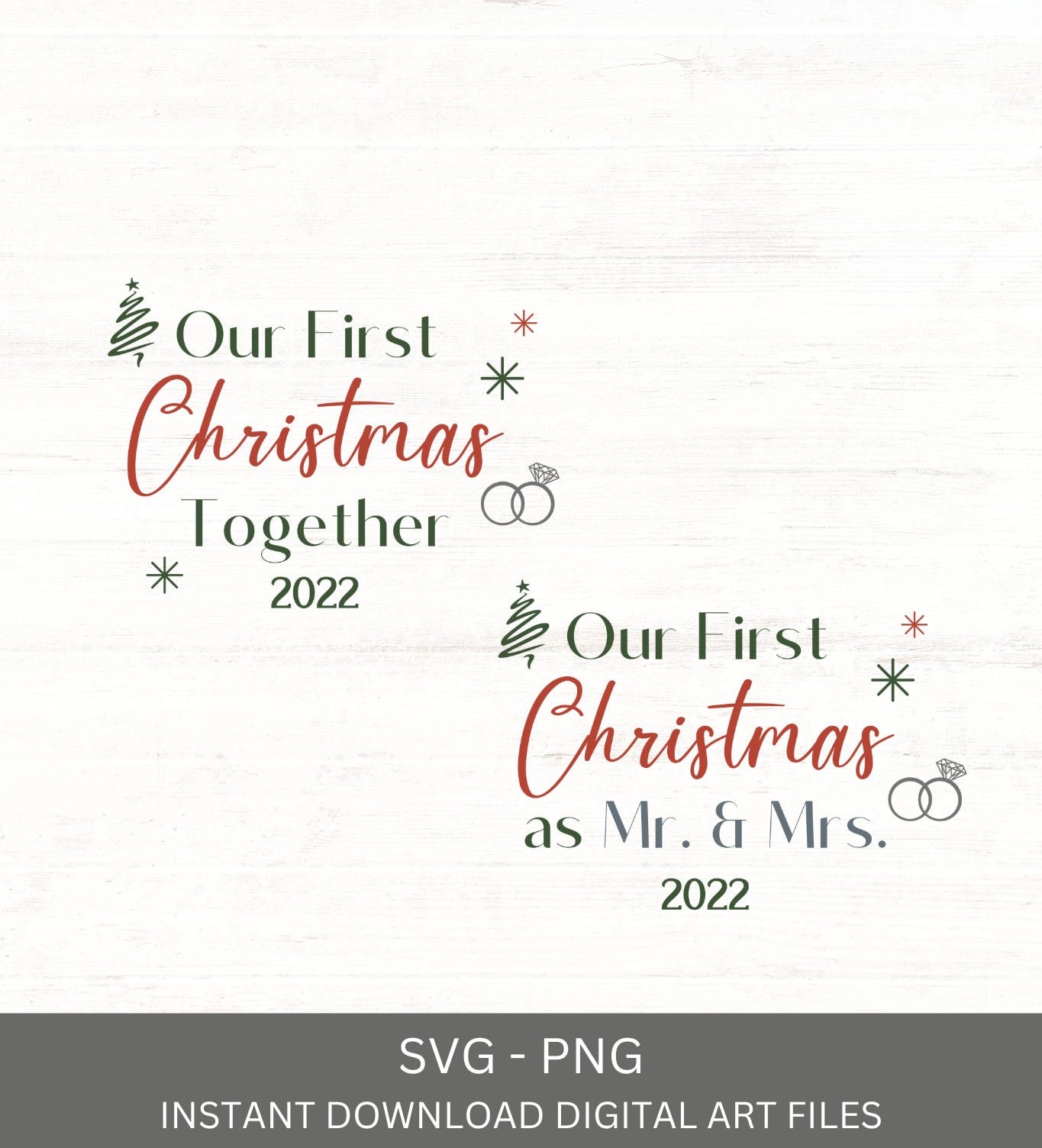 Our First Christmas Together as Mr. and Mrs. 2022, Svg, Png, Holiday Digital Design Download