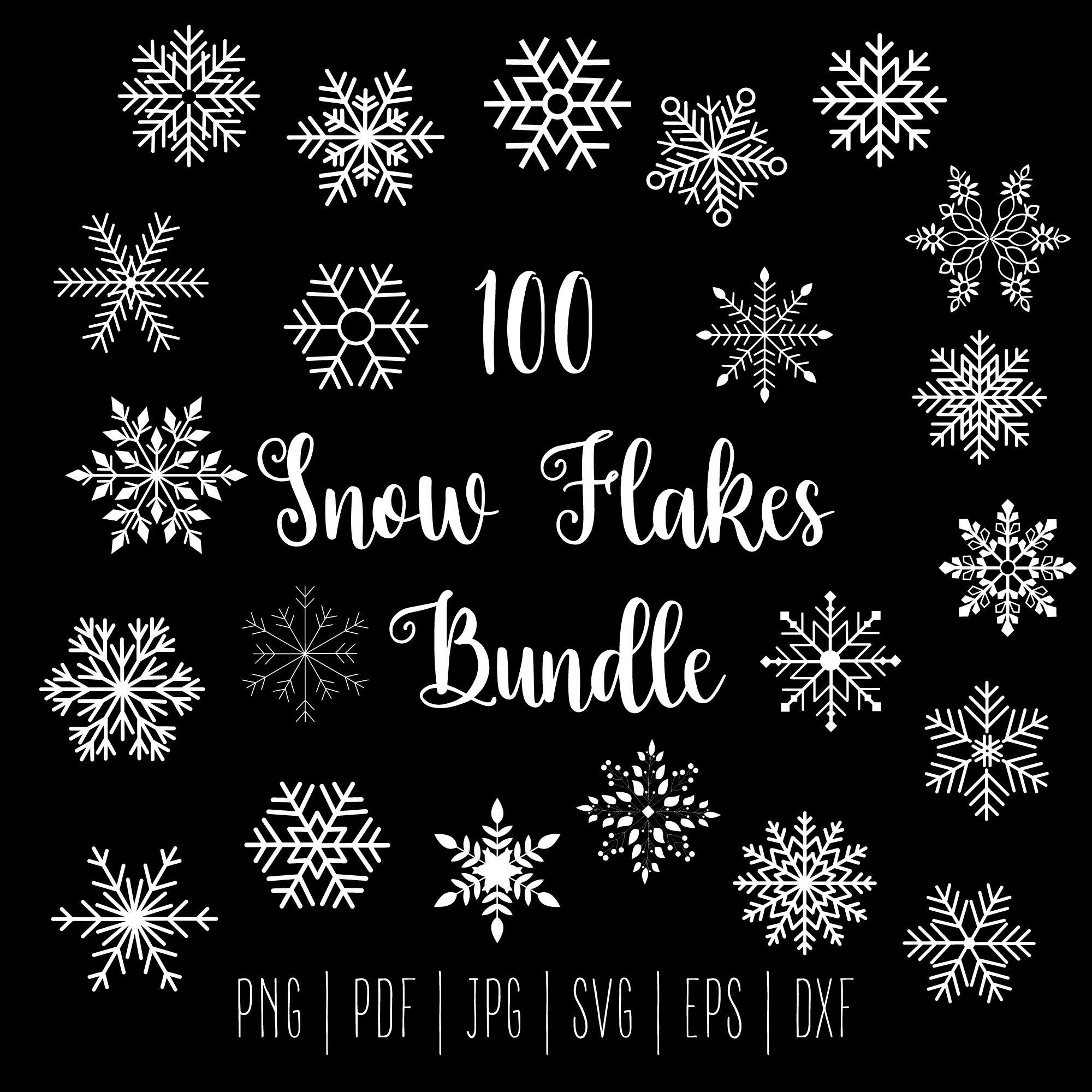 100 Snow flake svg, Snowflake svg, Christmas Ornaments, Snowflakes svg, Winter svg bundle, Snowflake cut file, Snow Svg, Flake winter svg