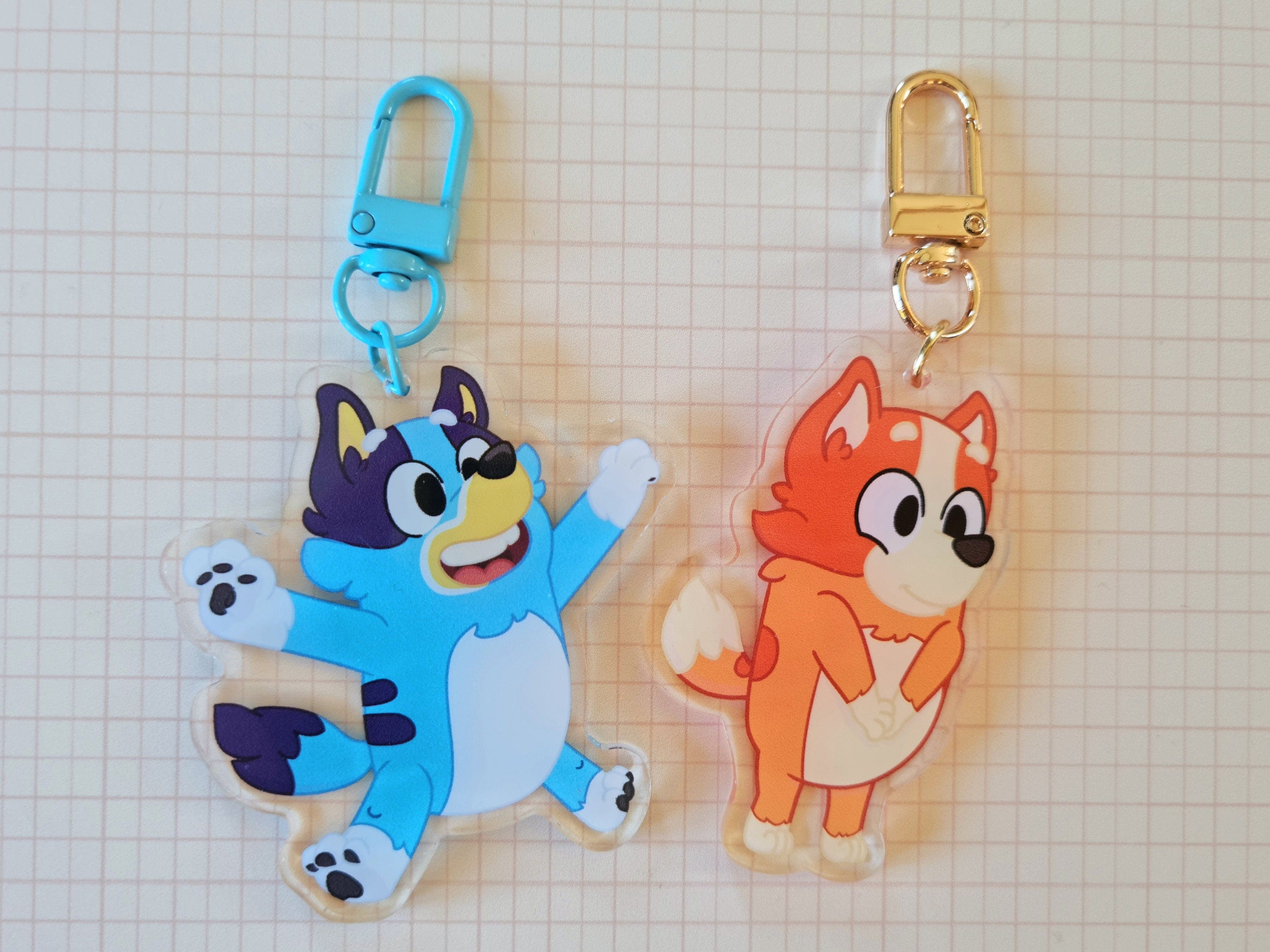 Bluey and Bingo inspired Clear Acrylic Double Sided Keychains | Ionzy