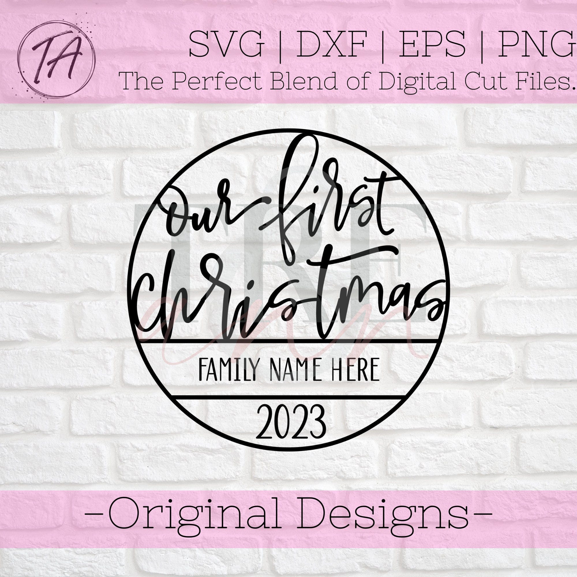 Our First Christmas svg - Our 1st Christmas svg - First Christmas svg - Newlyweds Christmas Ornament svg - Christmas Ornament svg - png eps