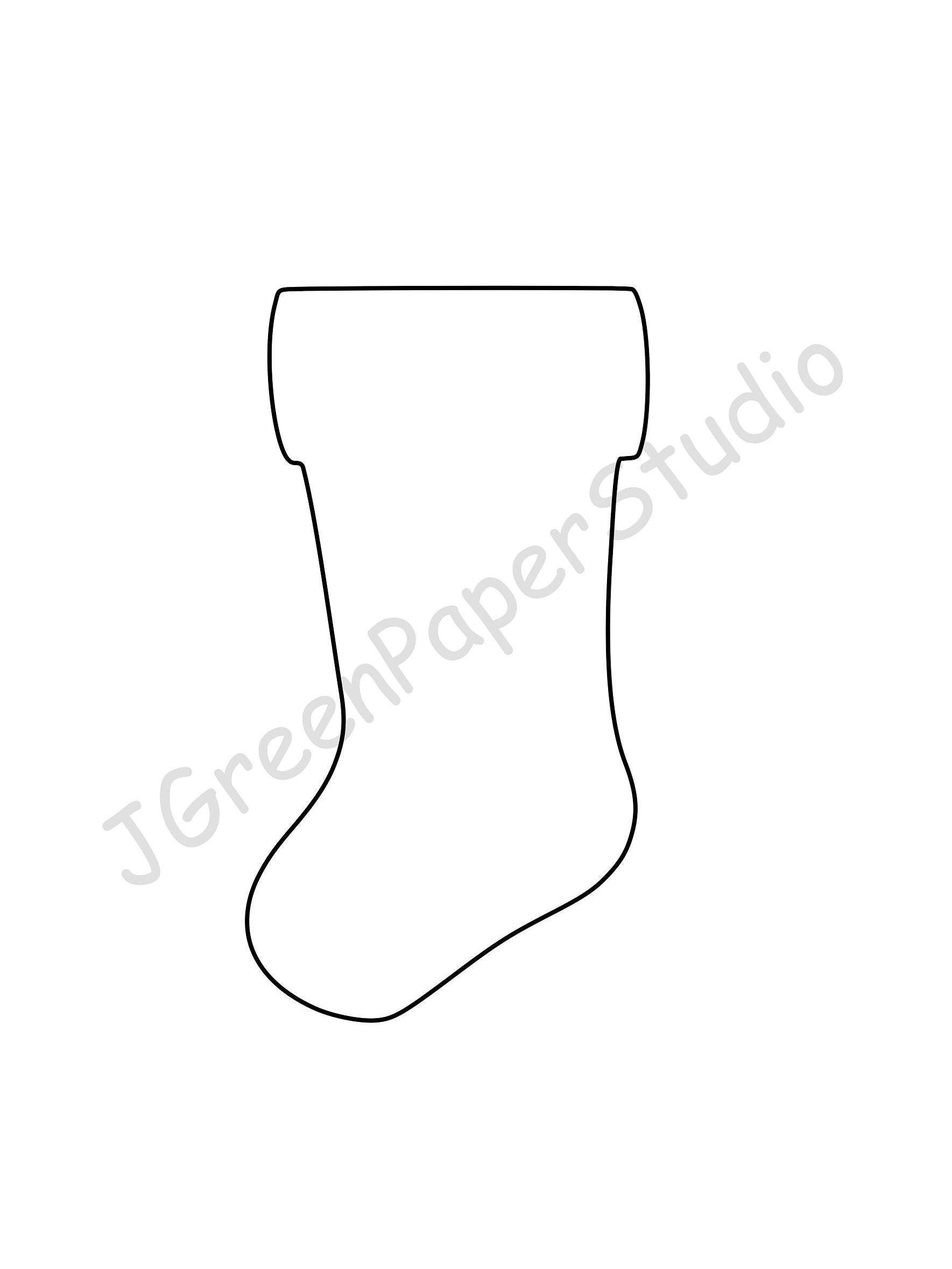 Printable Stocking Template-PDF Digital Download Stocking Kids Holiday Coloring Page Crafts Stencil 7-inch Stocking Christmas Bulletin Board