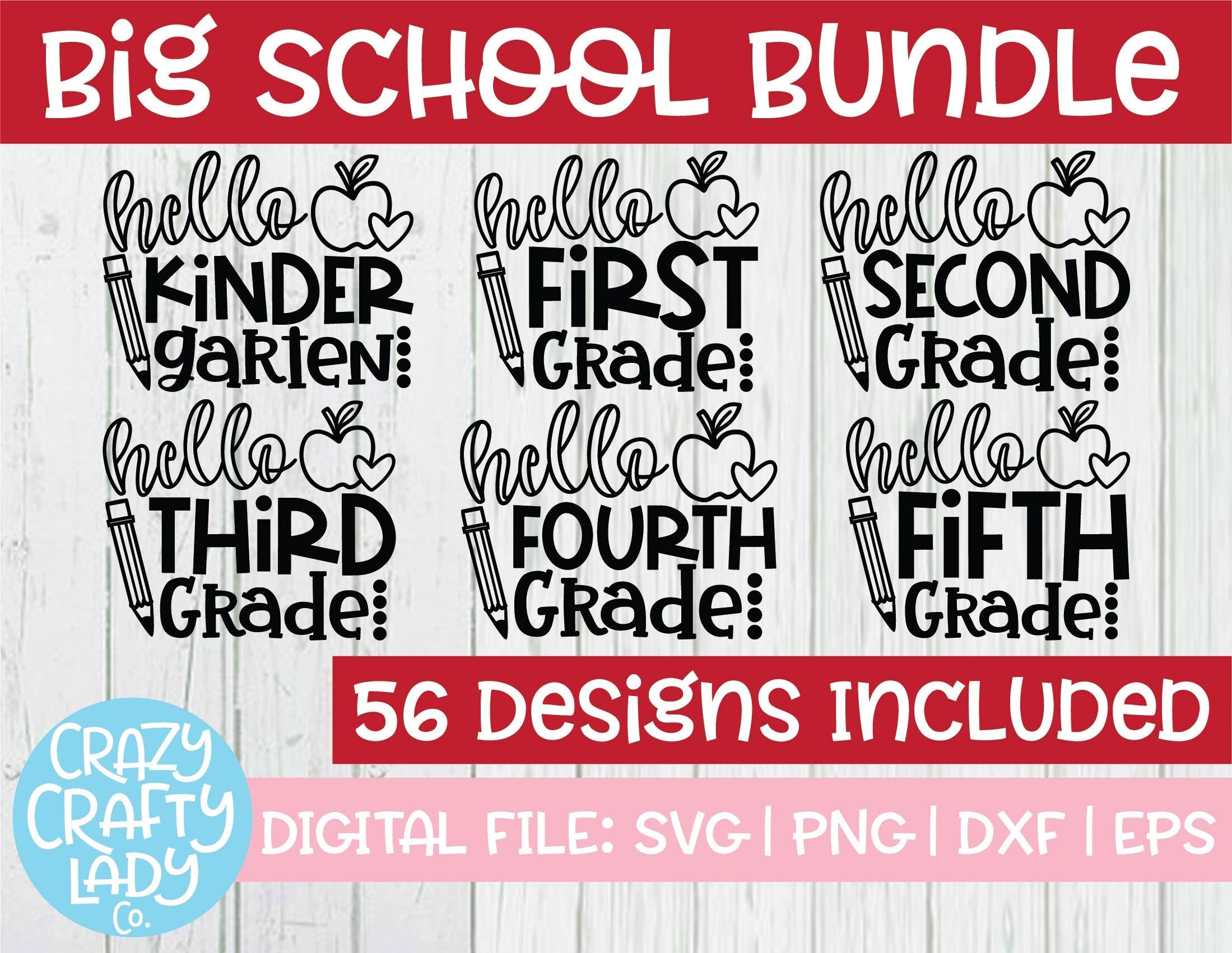 Big School SVG Bundle, 1st Day Cut File, Back to School, Kids