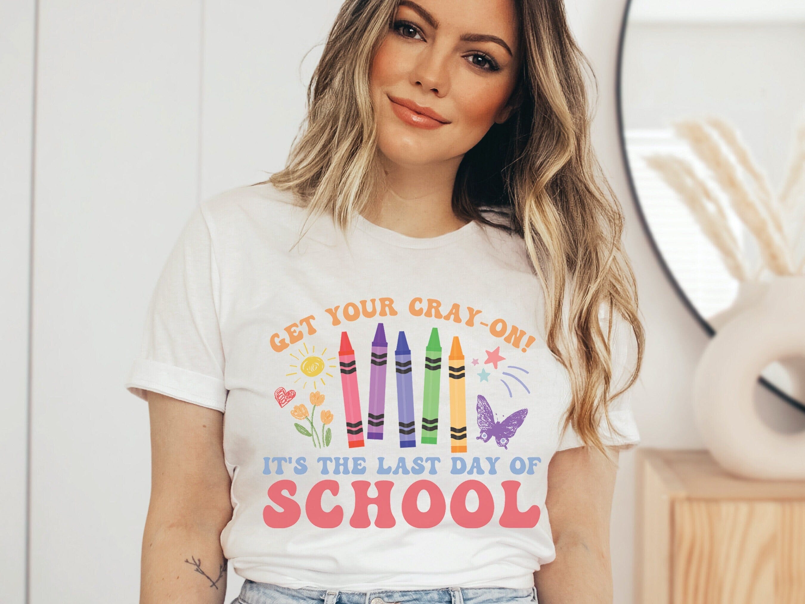 Last Day Of School Teacher Shirt, Get Your Cray-On Preschool Pre-K Teacher End Of School Year Shirt, Kindergarten Teacher Summer Break Shirt