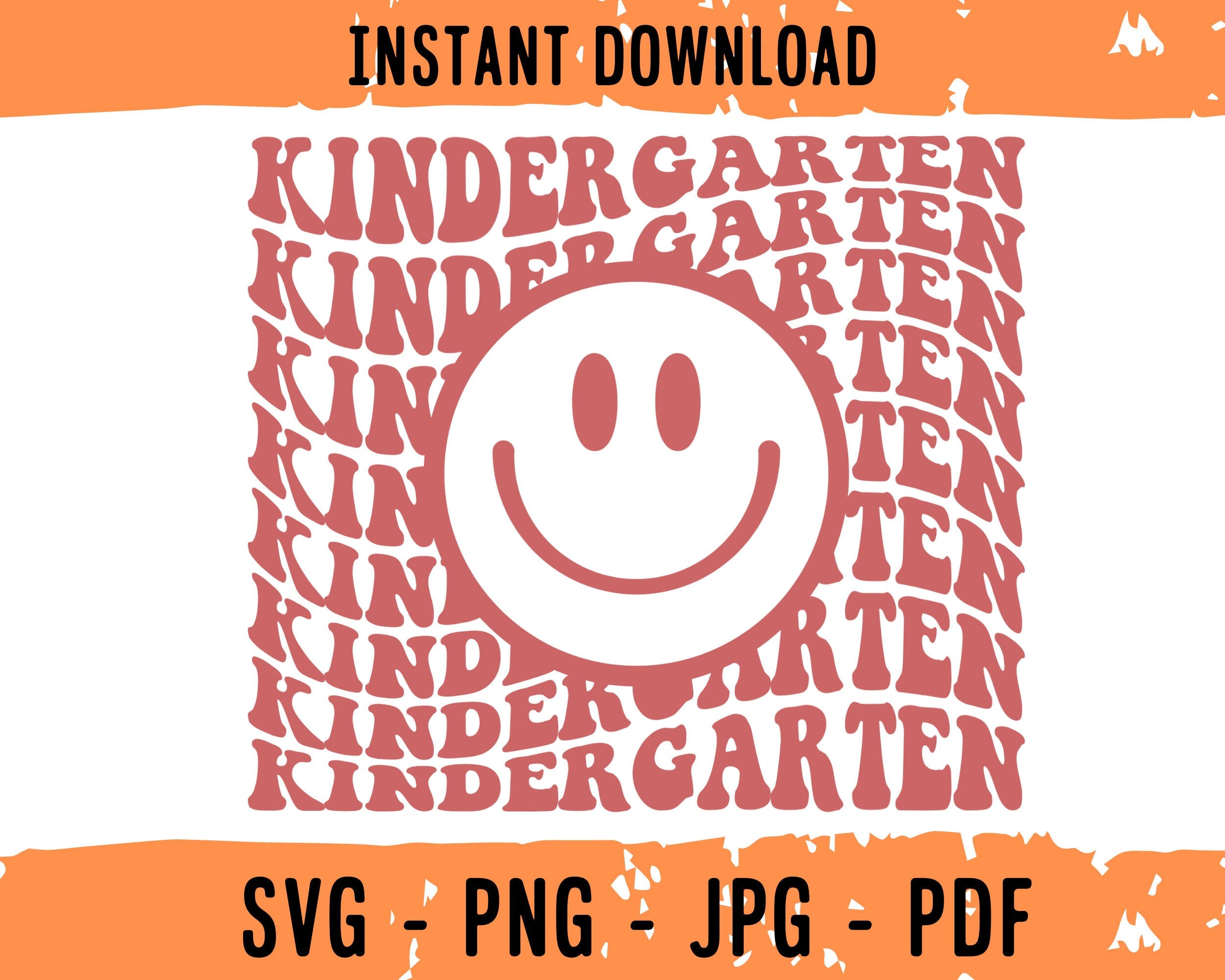 Kindergarten Smiling Face SVG, Kindergarten Cut File, Kindergarten Cricut Svg, K is for Kindergarten School Svg, Hello Kindergarten Svg