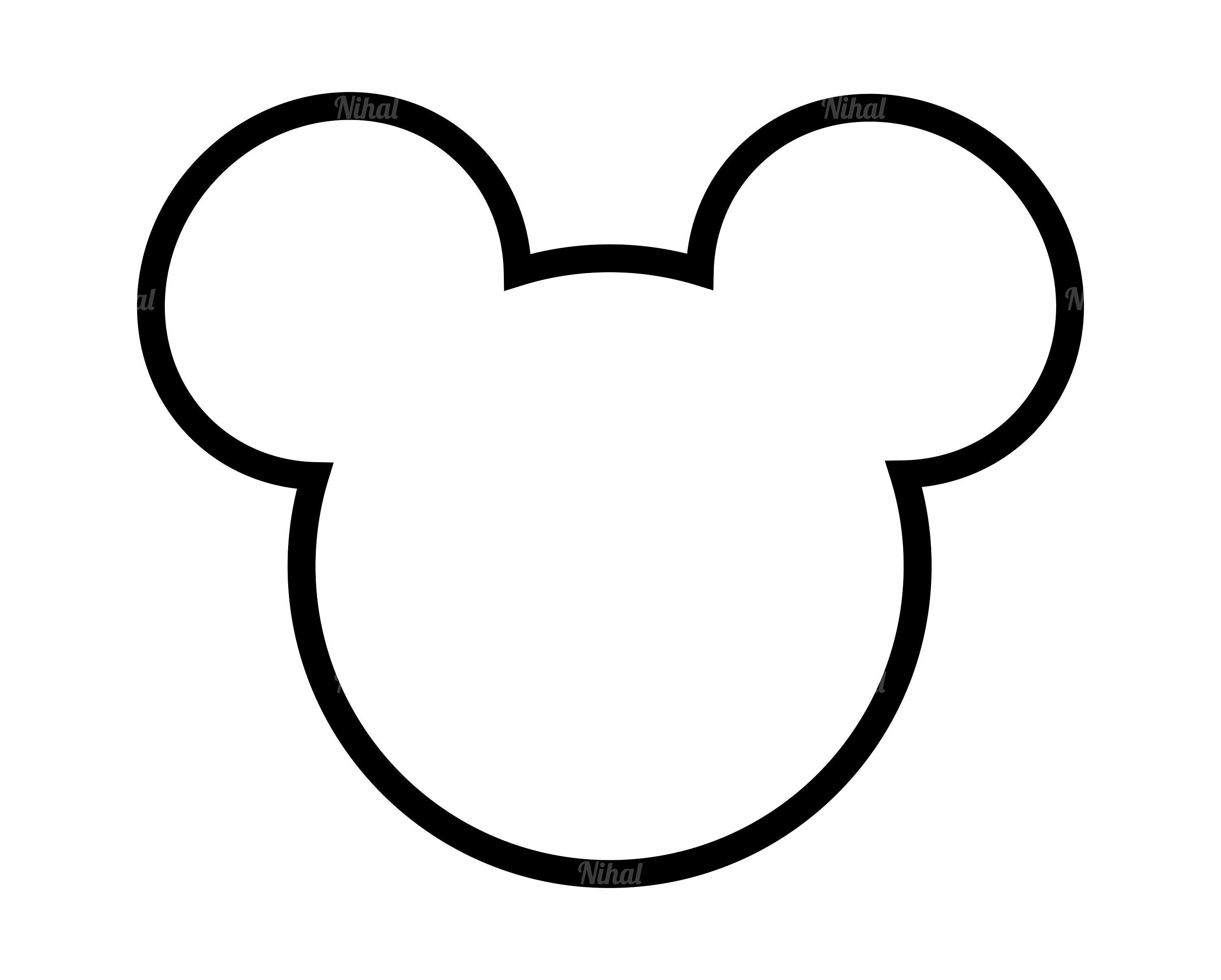 Mickey Head Outline Svg | Mickey Outline Cricut Cut File | Mouse Head Outline Svg | Mickey Outline Silhouette | Mickey Head Outline  Png